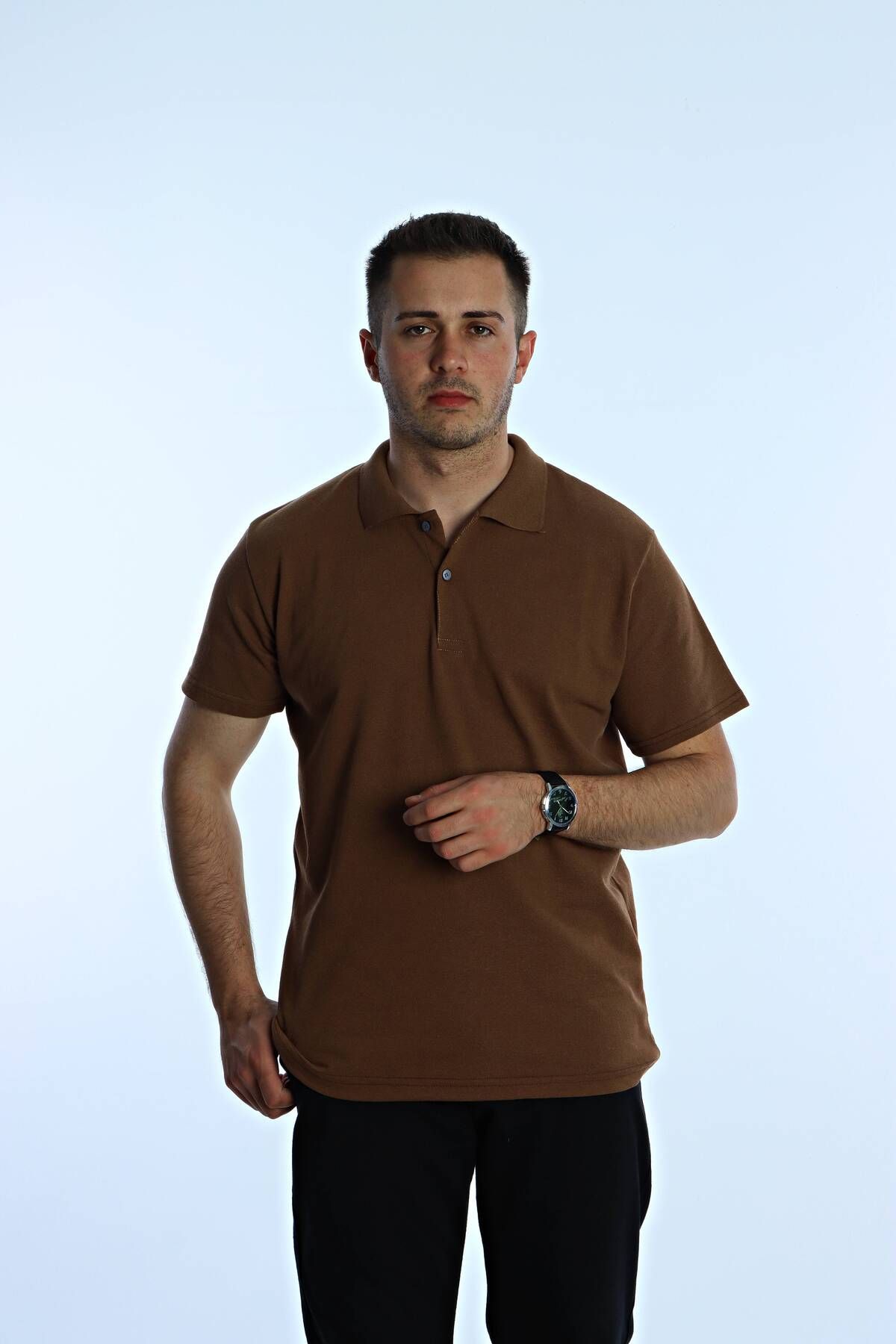 eg38 Betep Polo Yaka Tşört Taba