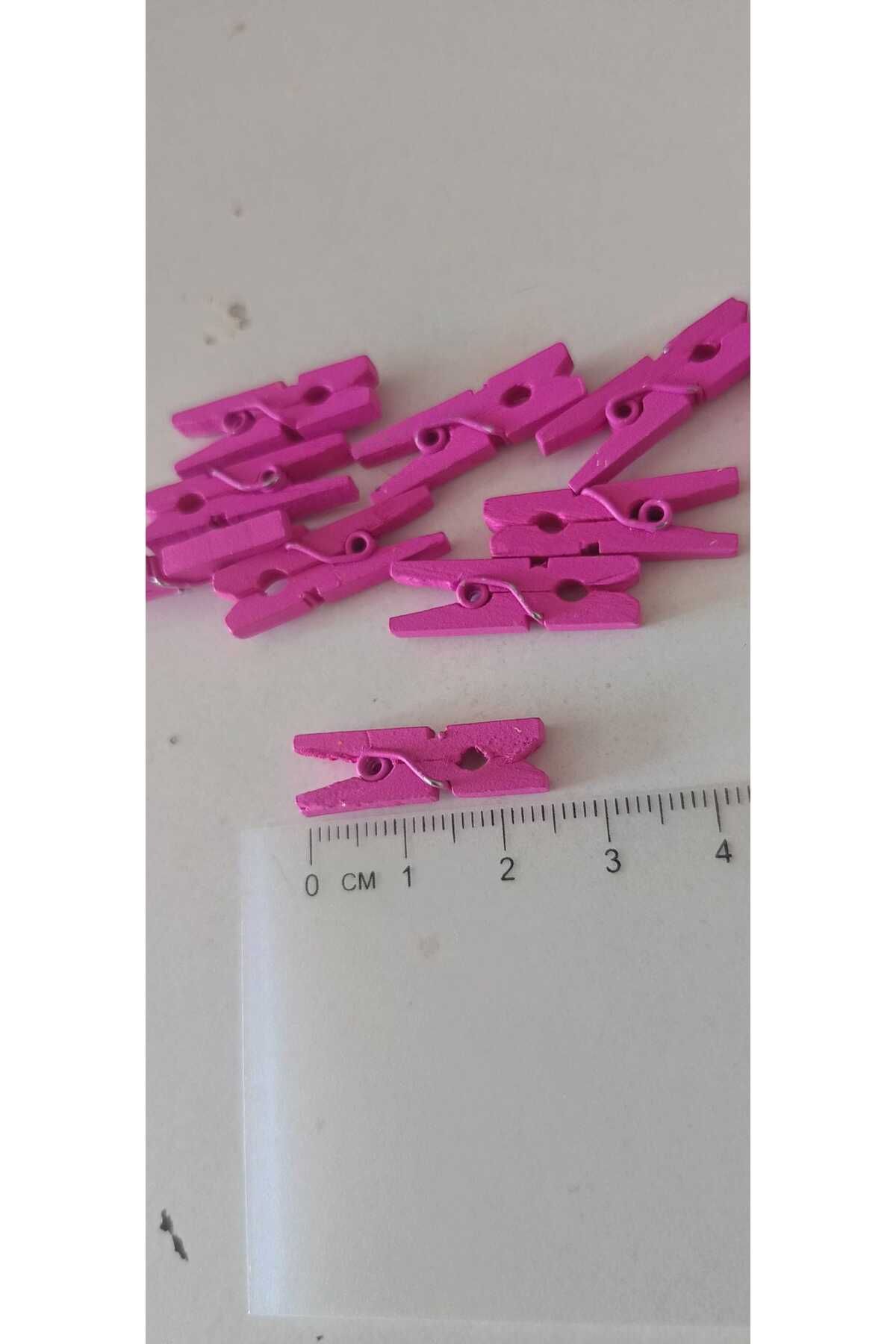 hobidaşım 20'li Renkli Mini Ahşap Mandal 2,5 cm Süsleme ve Fotoğraf Asma Mandalı (Kırmızı / Sarı / Mavi / vb.)