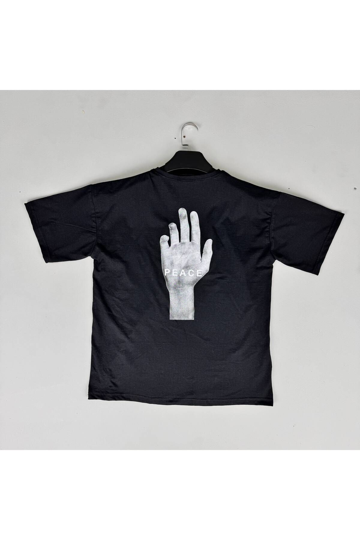 eg38 Tmb Yeni Peace Oversize Tişört Siyah