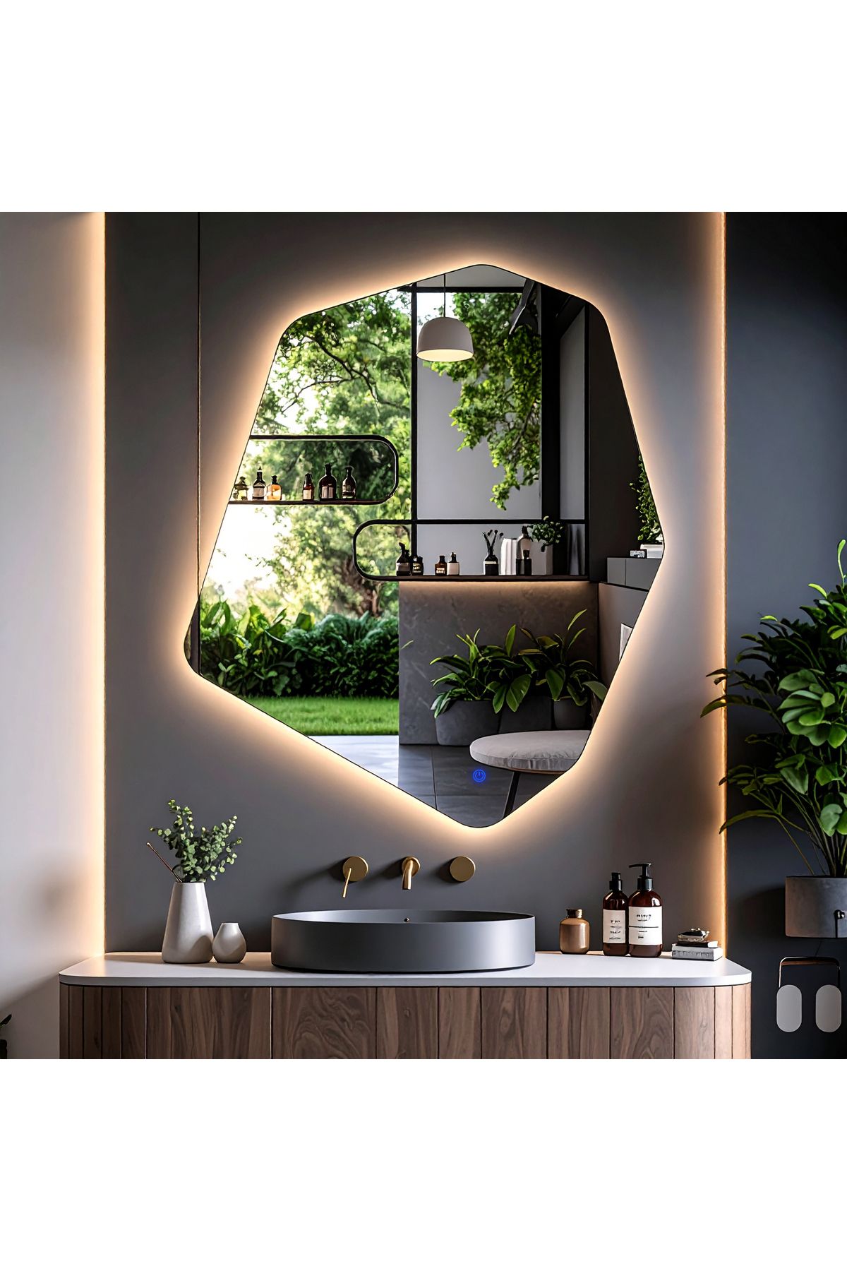 lumora mirror design Vortex Günışığı Led'li Lavabo & Banyo Aynası (Dokunmatik Sensörlü)