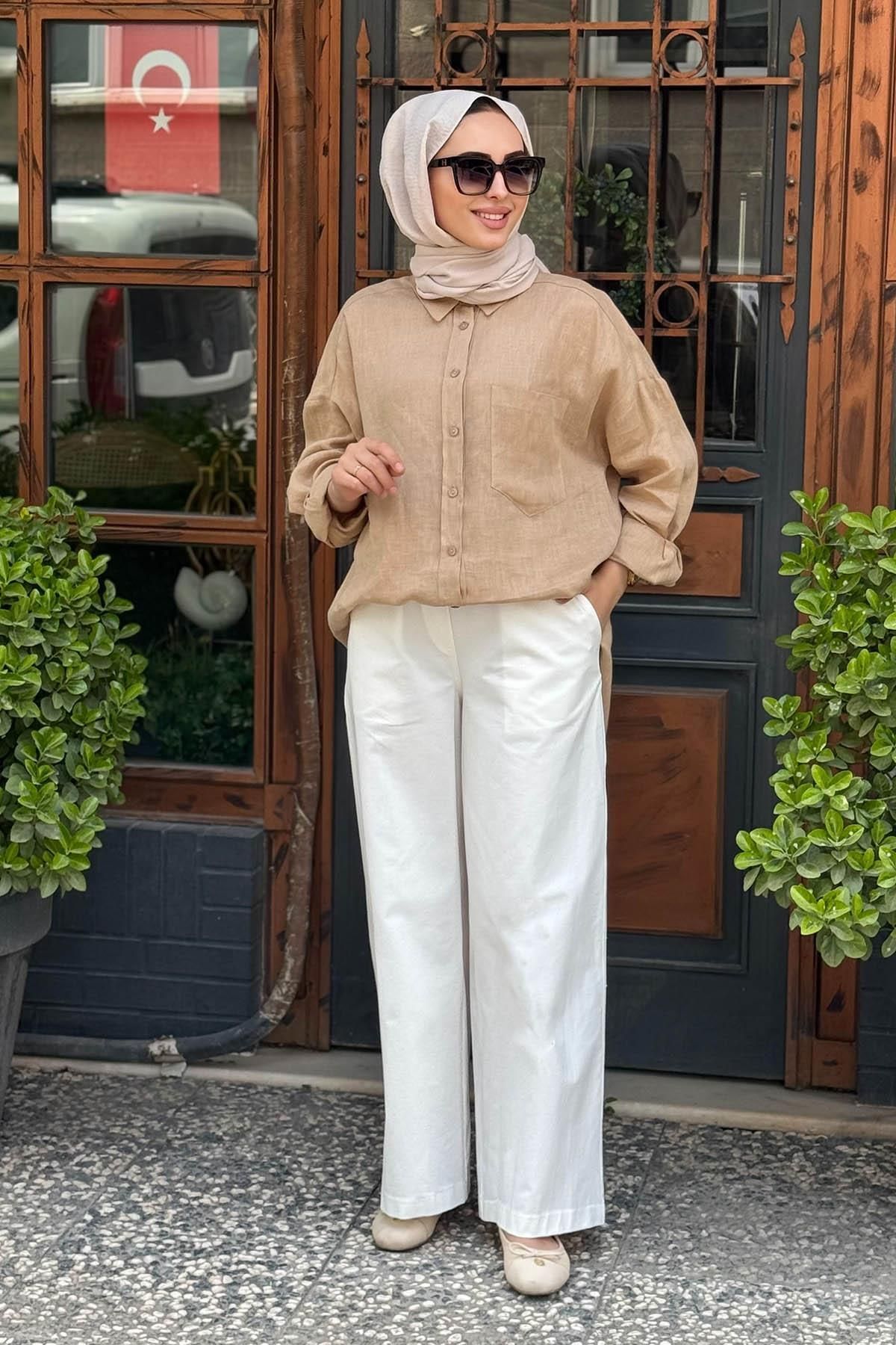 Nurcan Çetin Pantolon 25004 Ekru