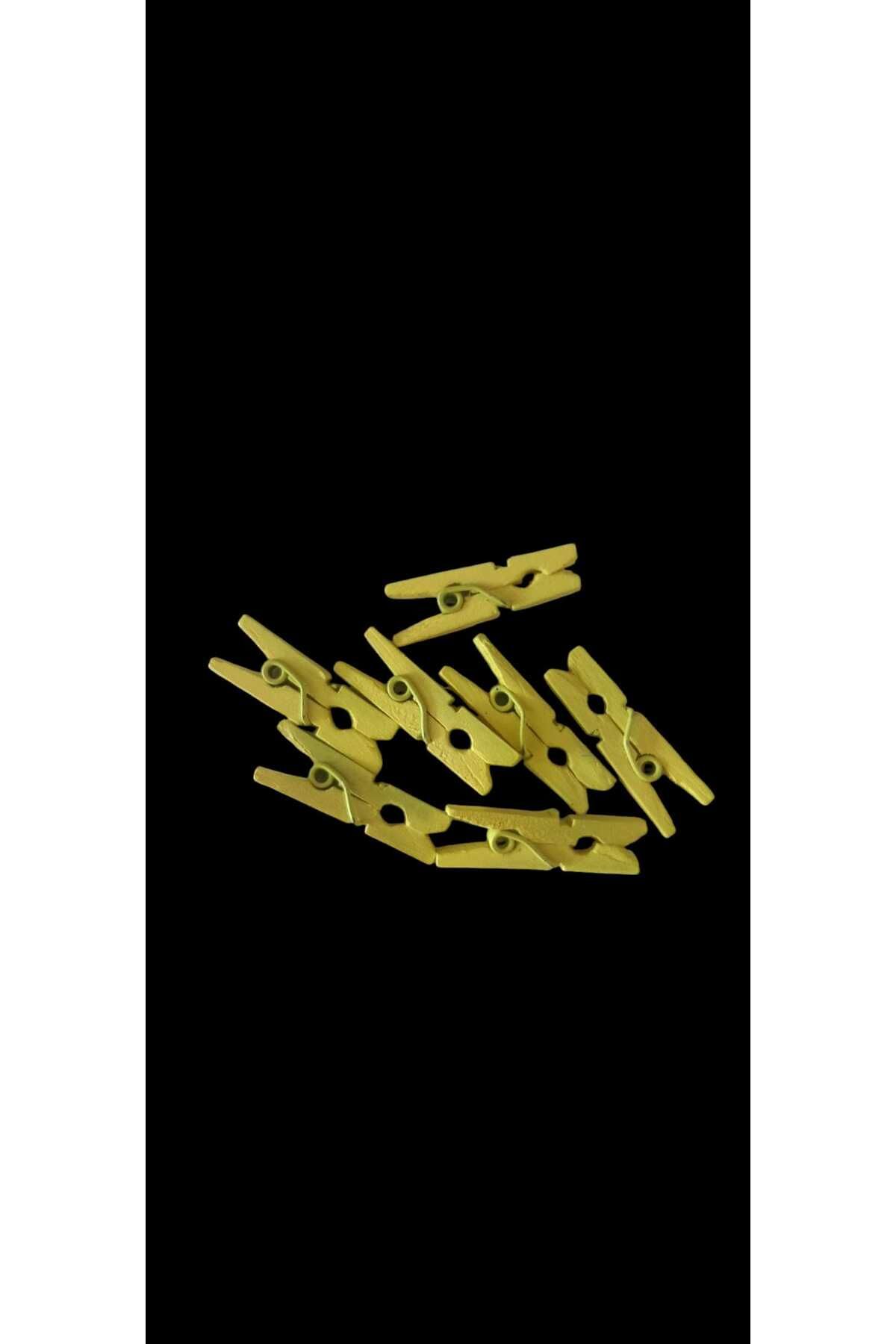 hobidaşım 20'li Renkli Mini Ahşap Mandal 2,5 cm Süsleme ve Fotoğraf Asma Mandalı (Kırmızı / Sarı / Mavi / vb.)