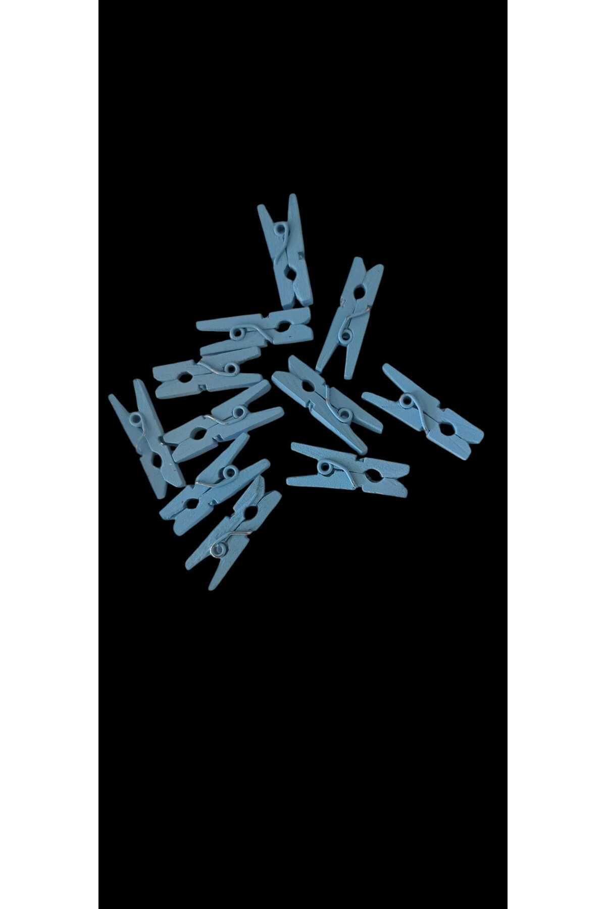 hobidaşım 20'li Renkli Mini Ahşap Mandal 2,5 cm Süsleme ve Fotoğraf Asma Mandalı (Kırmızı / Sarı / Mavi / vb.)
