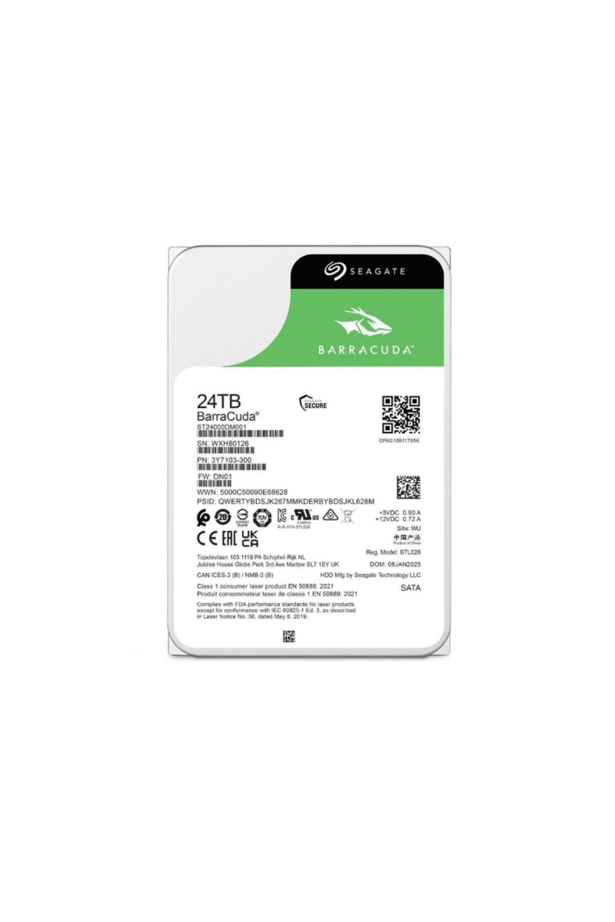 Seagate Barracuda 24 TB 512MB Cache 7200 RPM ST24000DM001 3.5'' Harddisk (2 YIL TÜRKİYE GARANTİLİ)