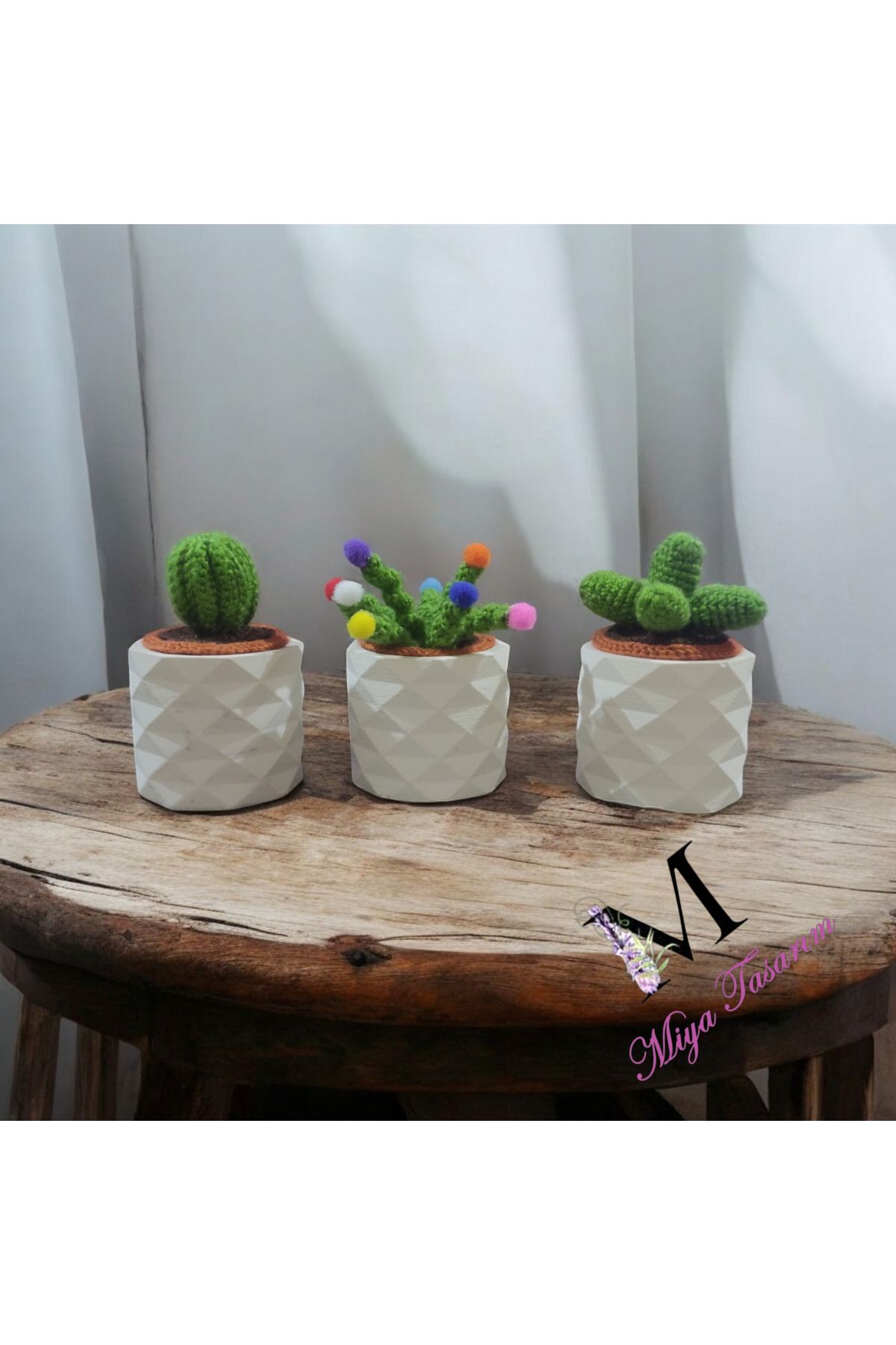 Miya Tasarım Amigurumi Sukulent ve saksı seti