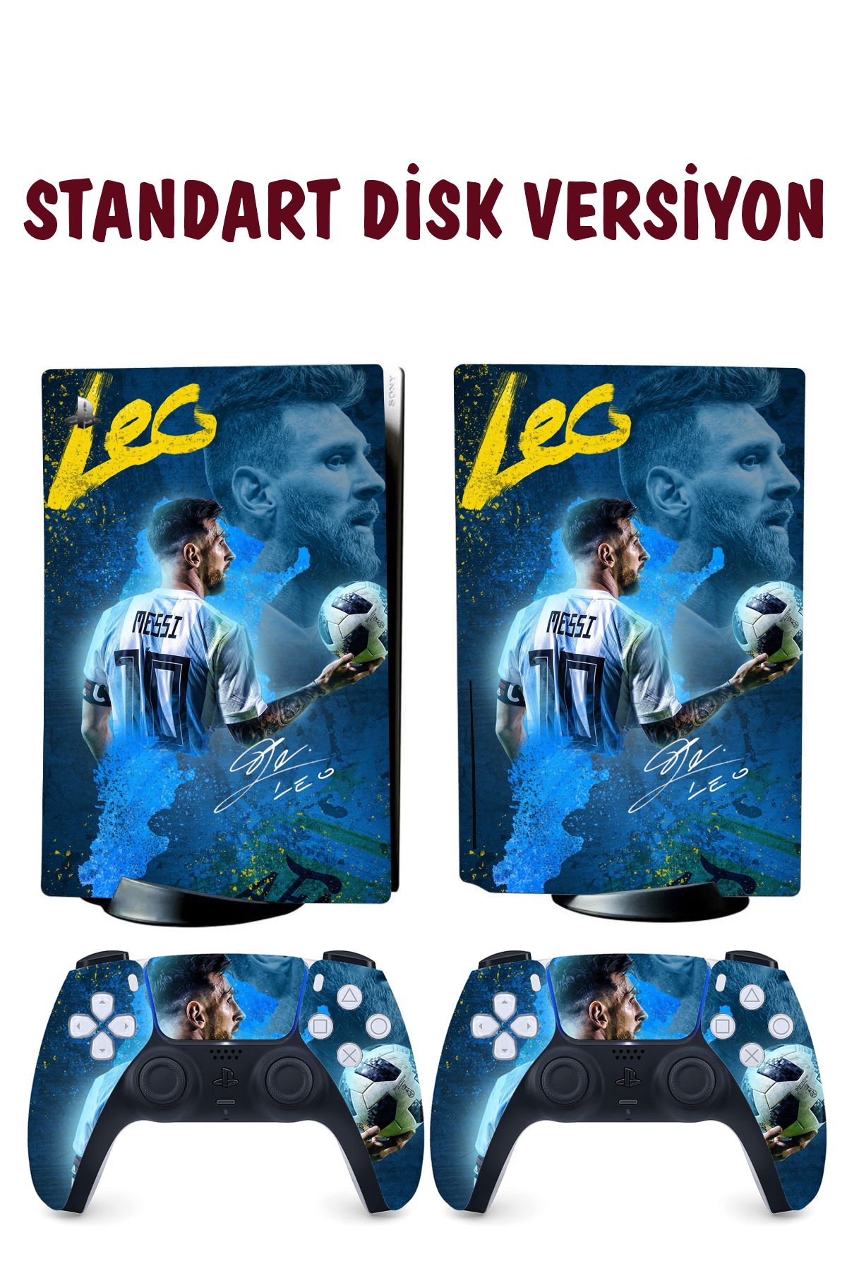 KT Decor Leo Messi Playstation 5 Full Sticker Kaplama Seti