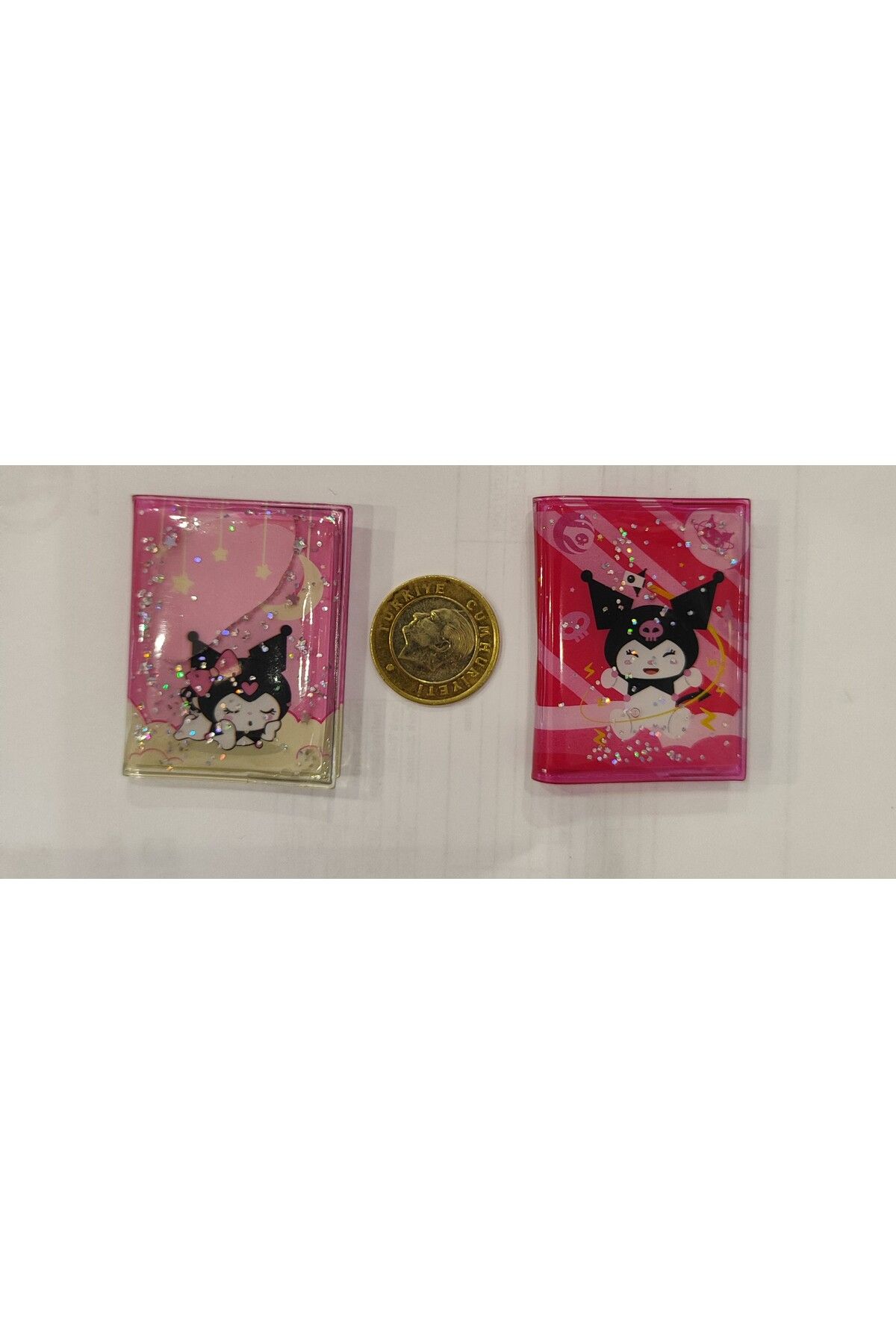 ada çanta kırtasiye kuromi figürlü sulu kapak stickerli mini not defteri 2 li set (5cm*4cm)