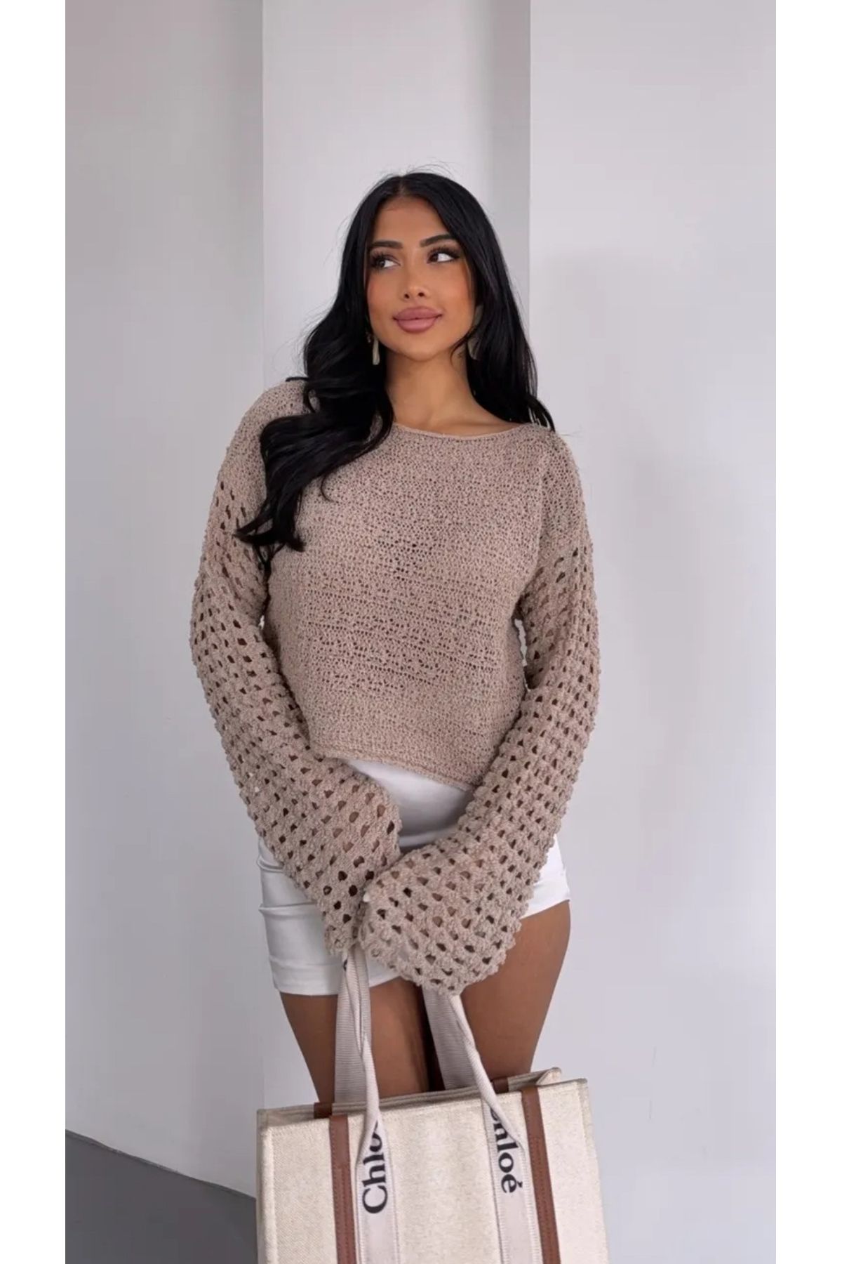 Noi Belis Kayık Yaka Ajurlu/Delikli İnce Yazlık Bluz SS25BZ0018