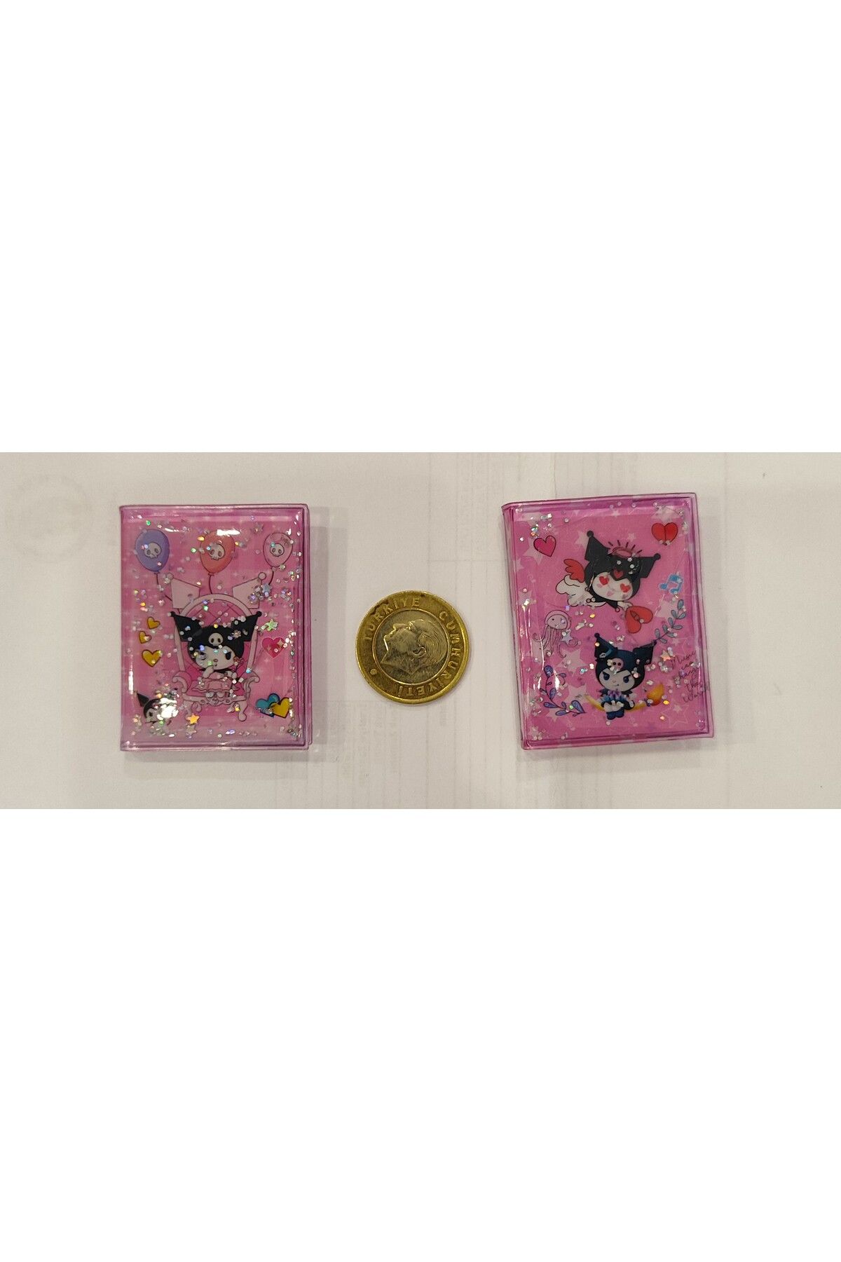 ada çanta kırtasiye kuromi figürlü sulu kapak stickerli mini not defteri 2 li set (5cm*4cm)