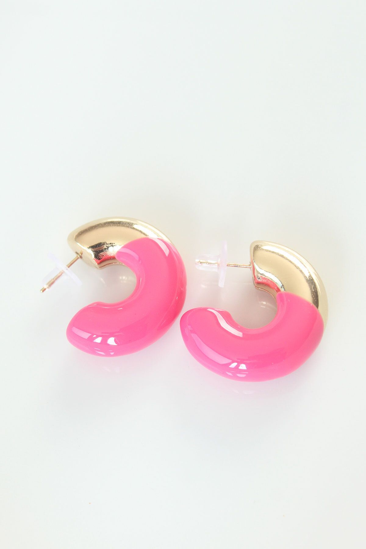 sinerjim CCB Pembe Gold Çift Renk Küpe