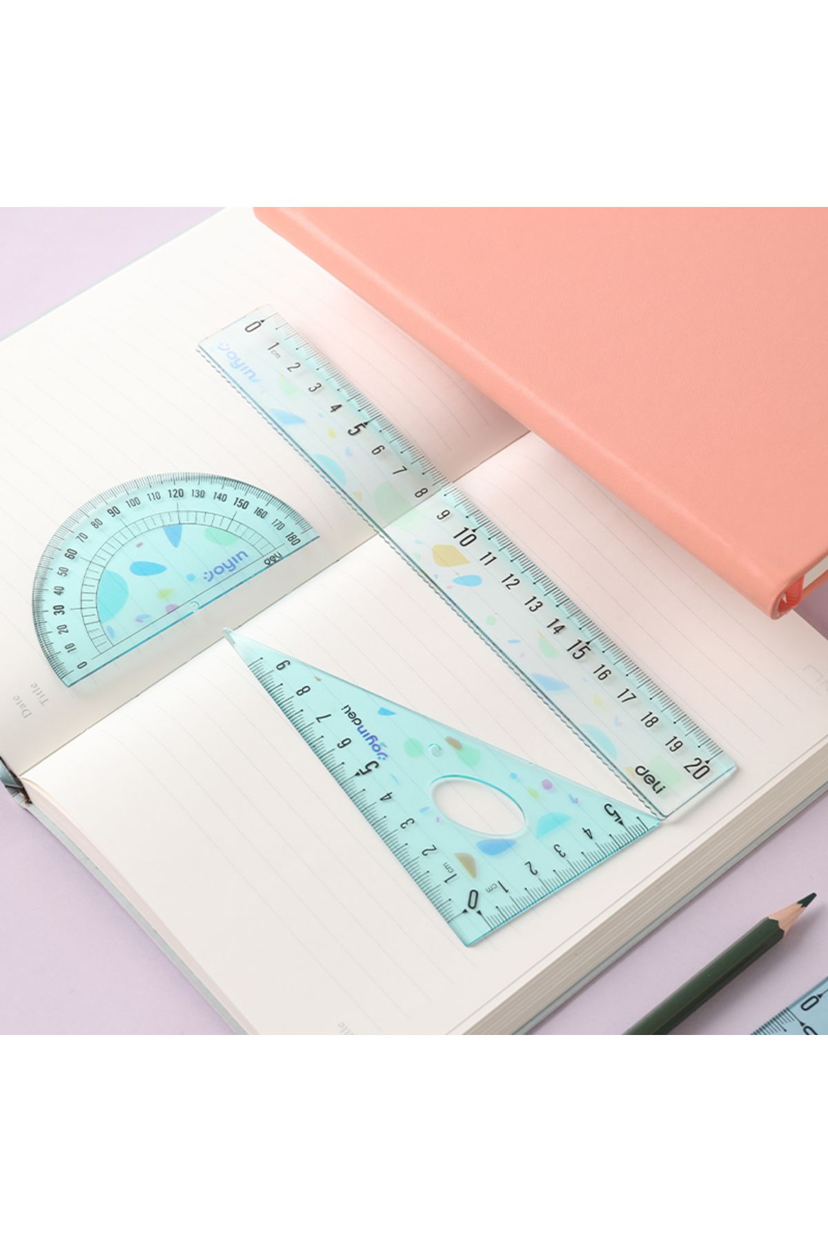 Deli-EH660 4-Piece Drafting Ruler Set – ideal for creative drafting, design & classroom use 4