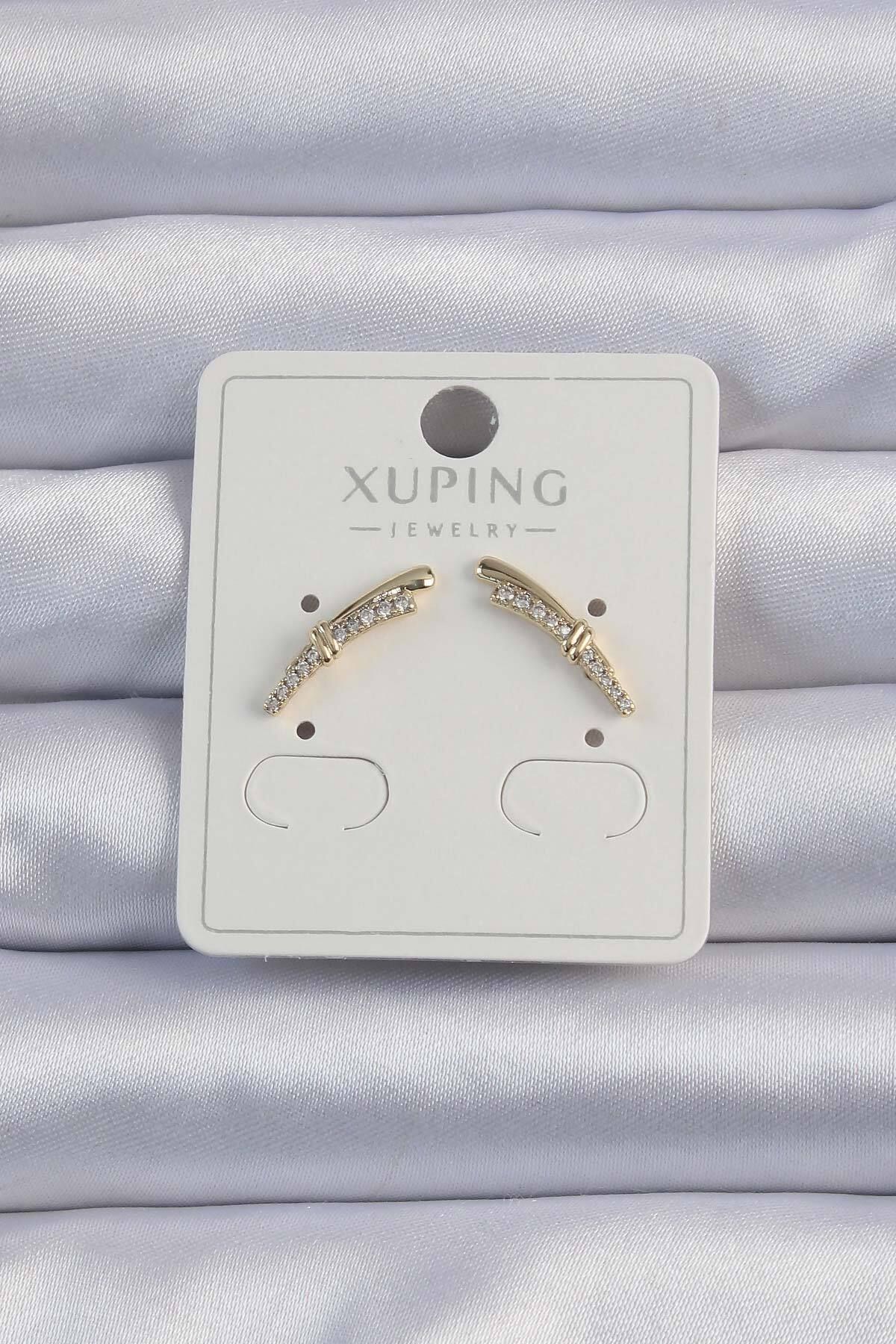 ShopZum Xuping Gold Renk Zirkon Taşlı Küpe