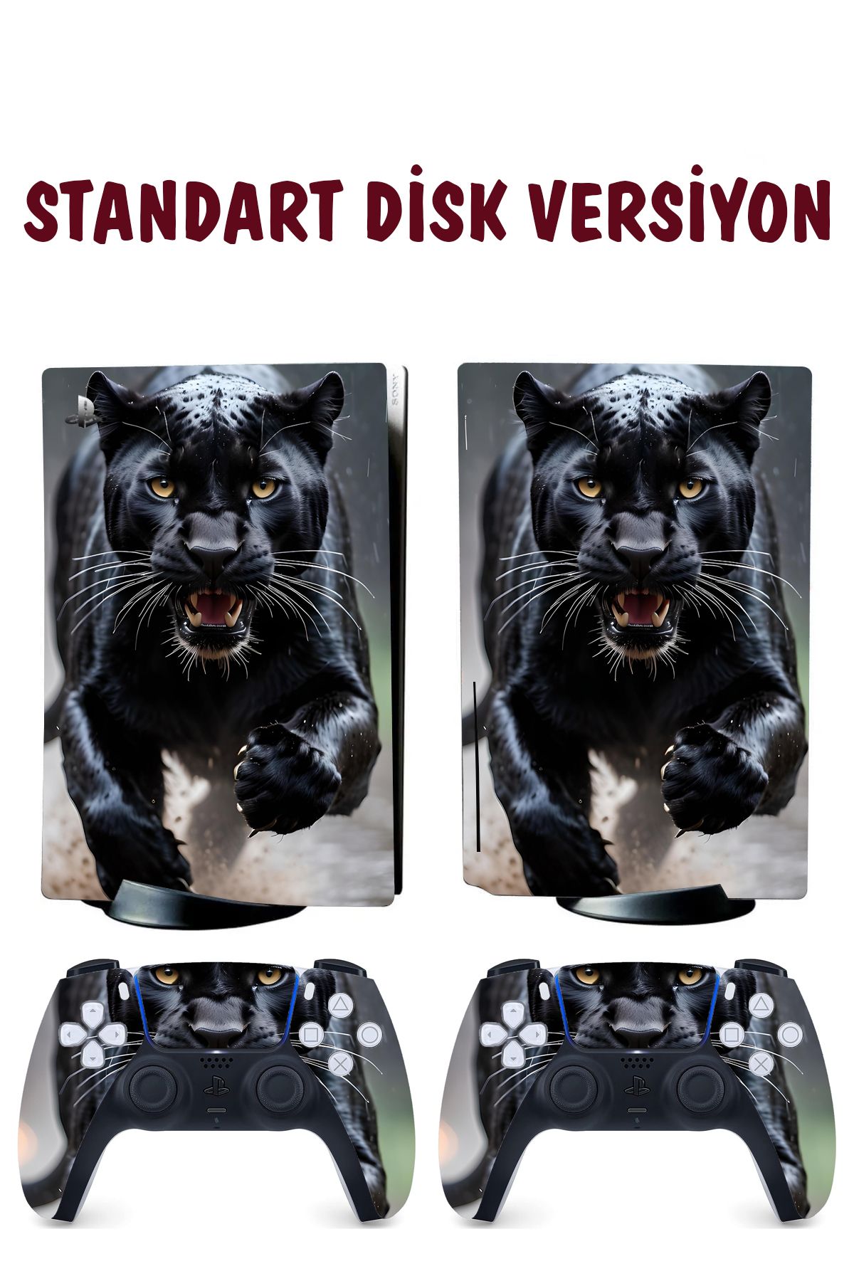 KT Decor Kara Panter Playstation 5 Full Sticker Kaplama Seti