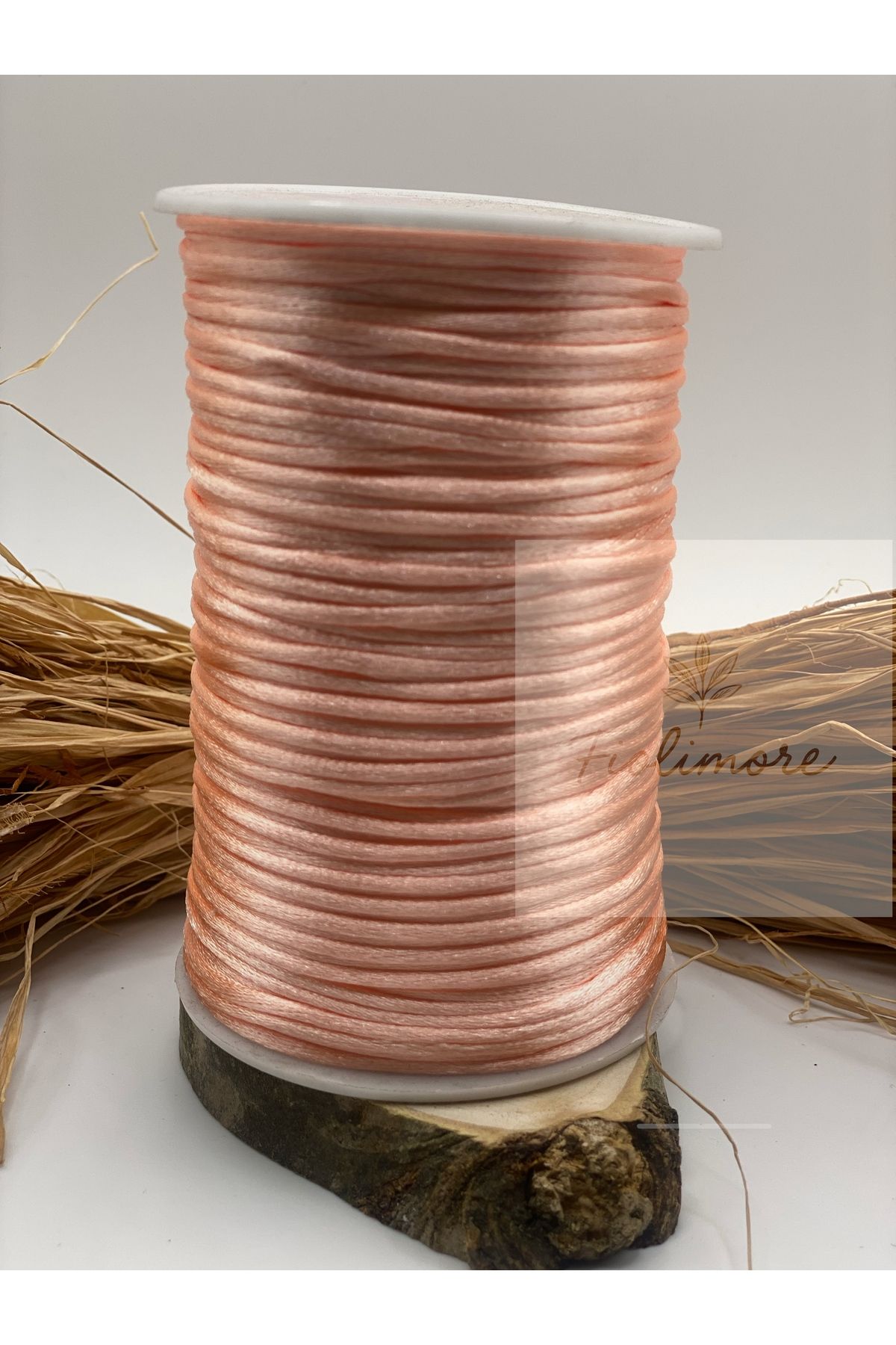 Fiolimore Floş İp Pudra Pembe Renk (Sıçan Kuyruğu) 2 mm 10 Metre Takı Bileklik İpi