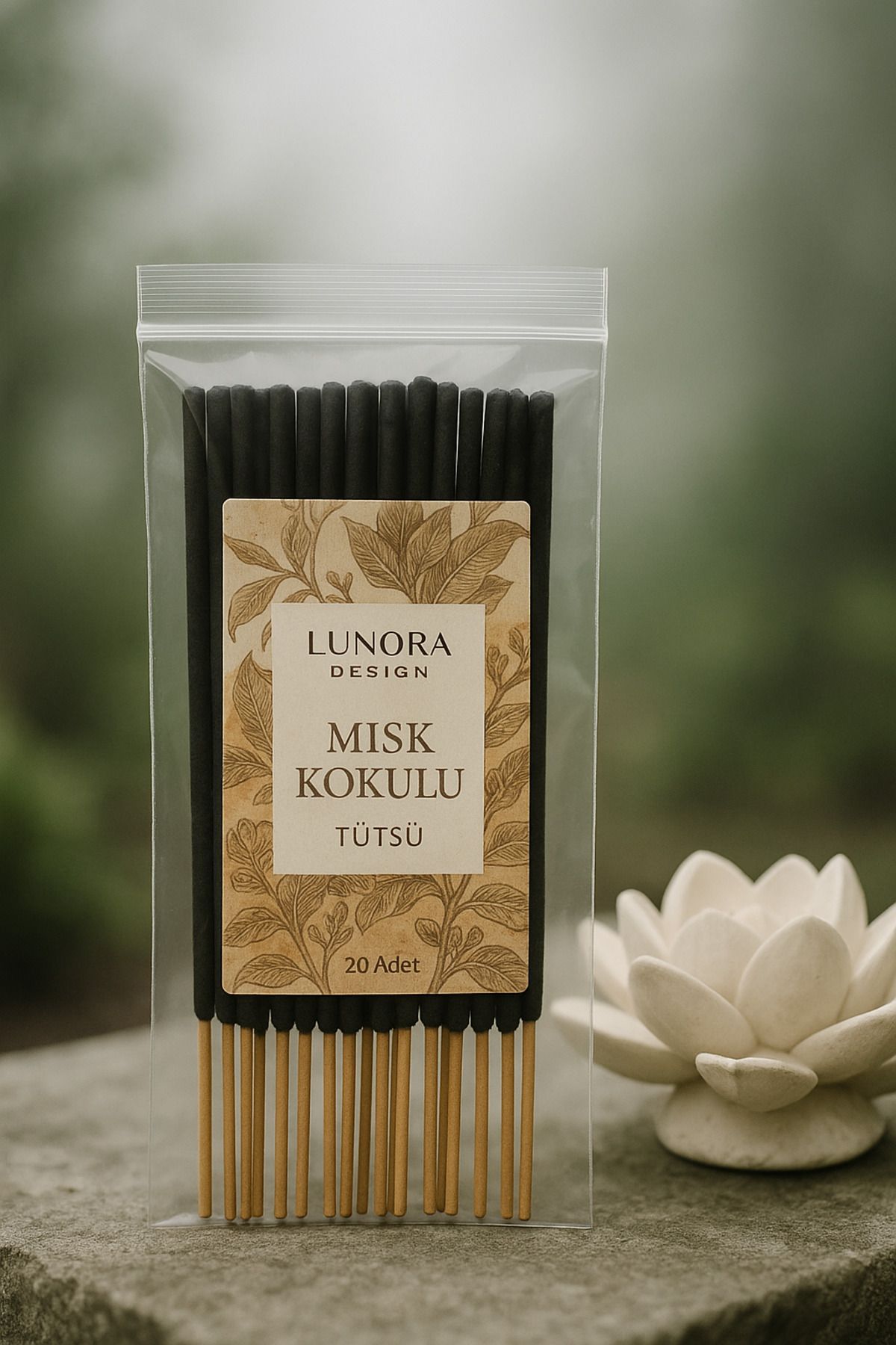 Lunora Design Misk Kokulu Tütsü 20'li – Doğal ve Yoğun Esanslı Tütsü Çubuğu | Lunora Design