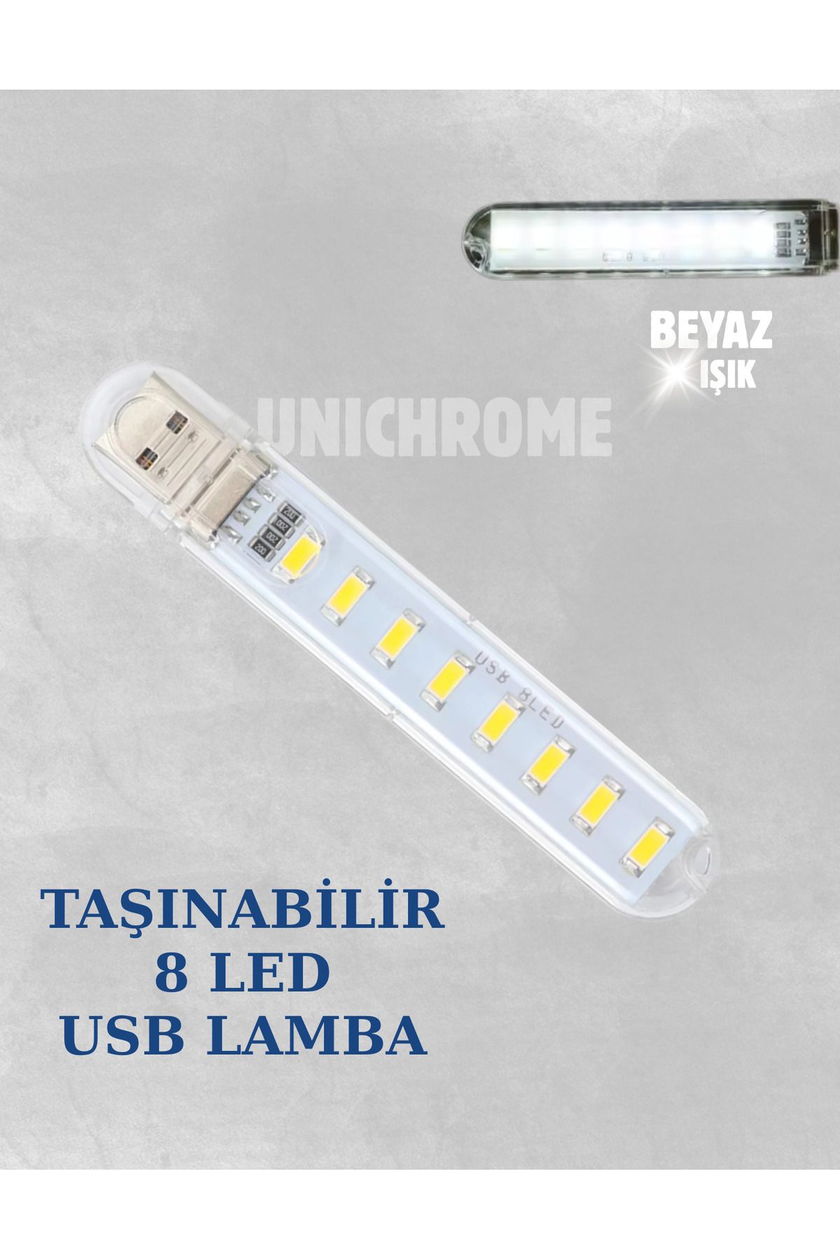 Folveit Taşınabilir Mini Usb Led Lamba 8 Beyaz Led 5730 Smd Kamp Stick Led