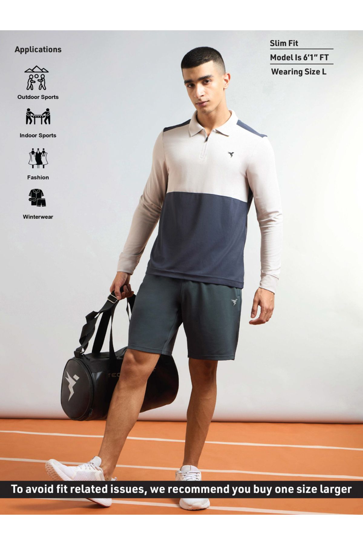 Technosport By Styli-Solid Slim Fit Sports Shorts with Drawstring 5