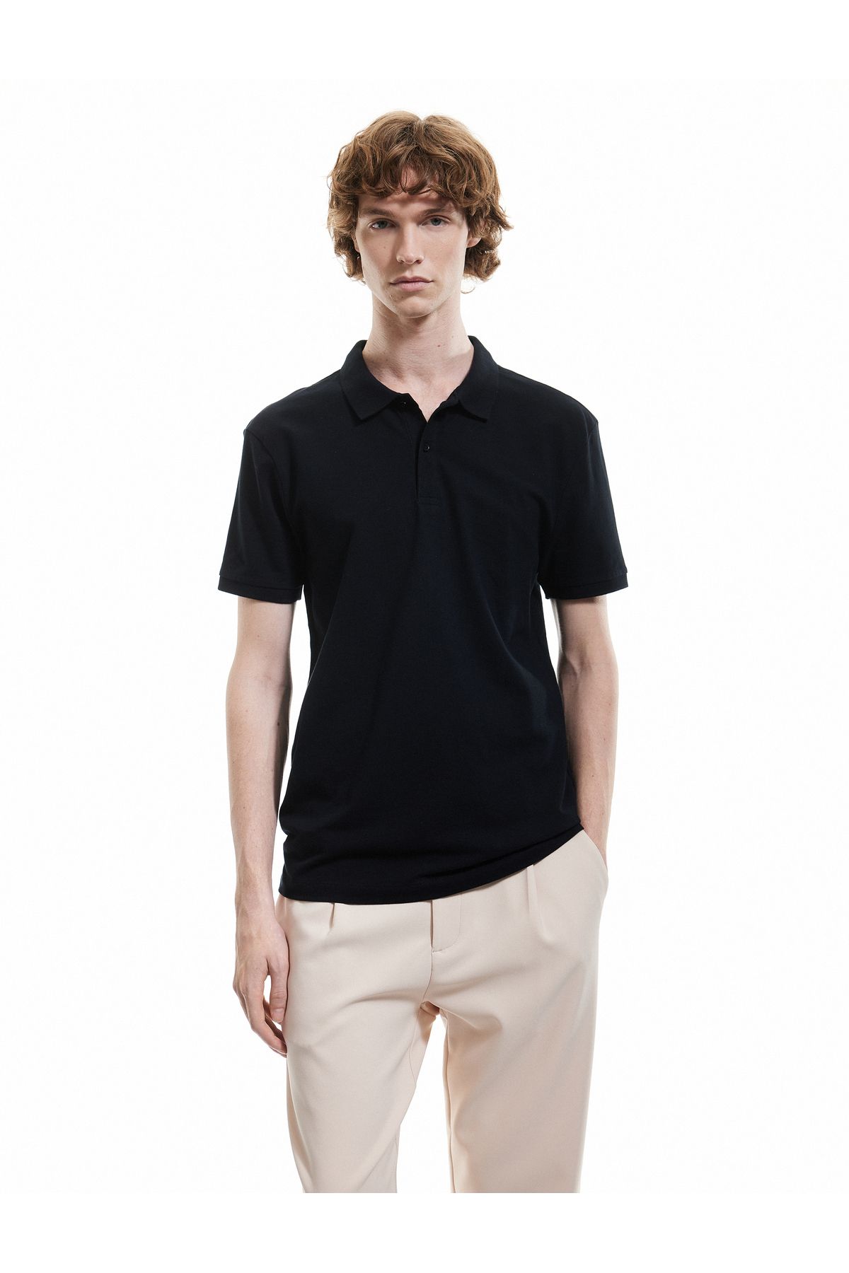 Koton Kısa Kollu Pamuklu Pike Kumaş Polo Yaka Slim Fit Tişört