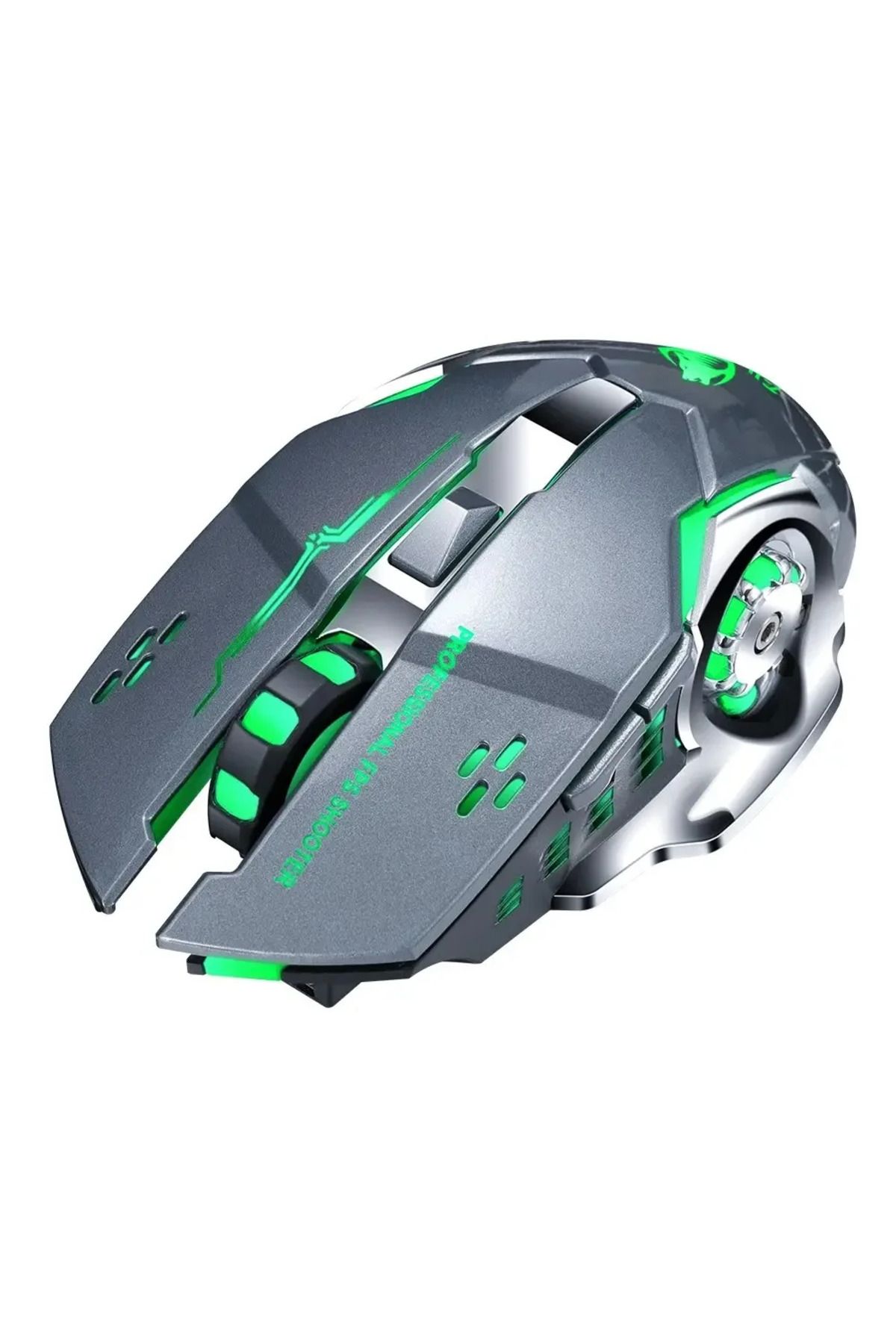 ABYZ-Q13 Wireless Mouse Silent Multi-Device 6 Programmable Buttons RGB 2.4GHz DPI 1600 Ergonomic Grey 4