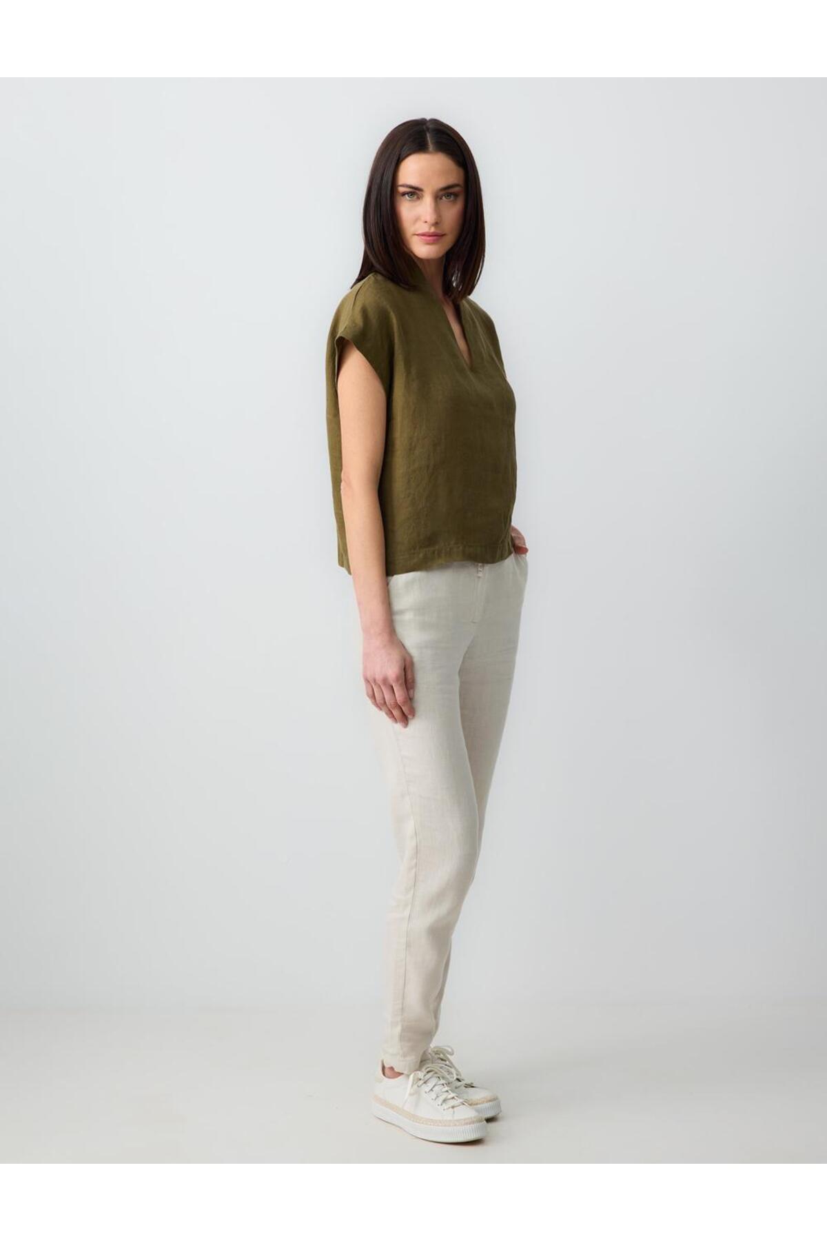Jimmy Key-High Waist Regular Leg Linen Pants 2