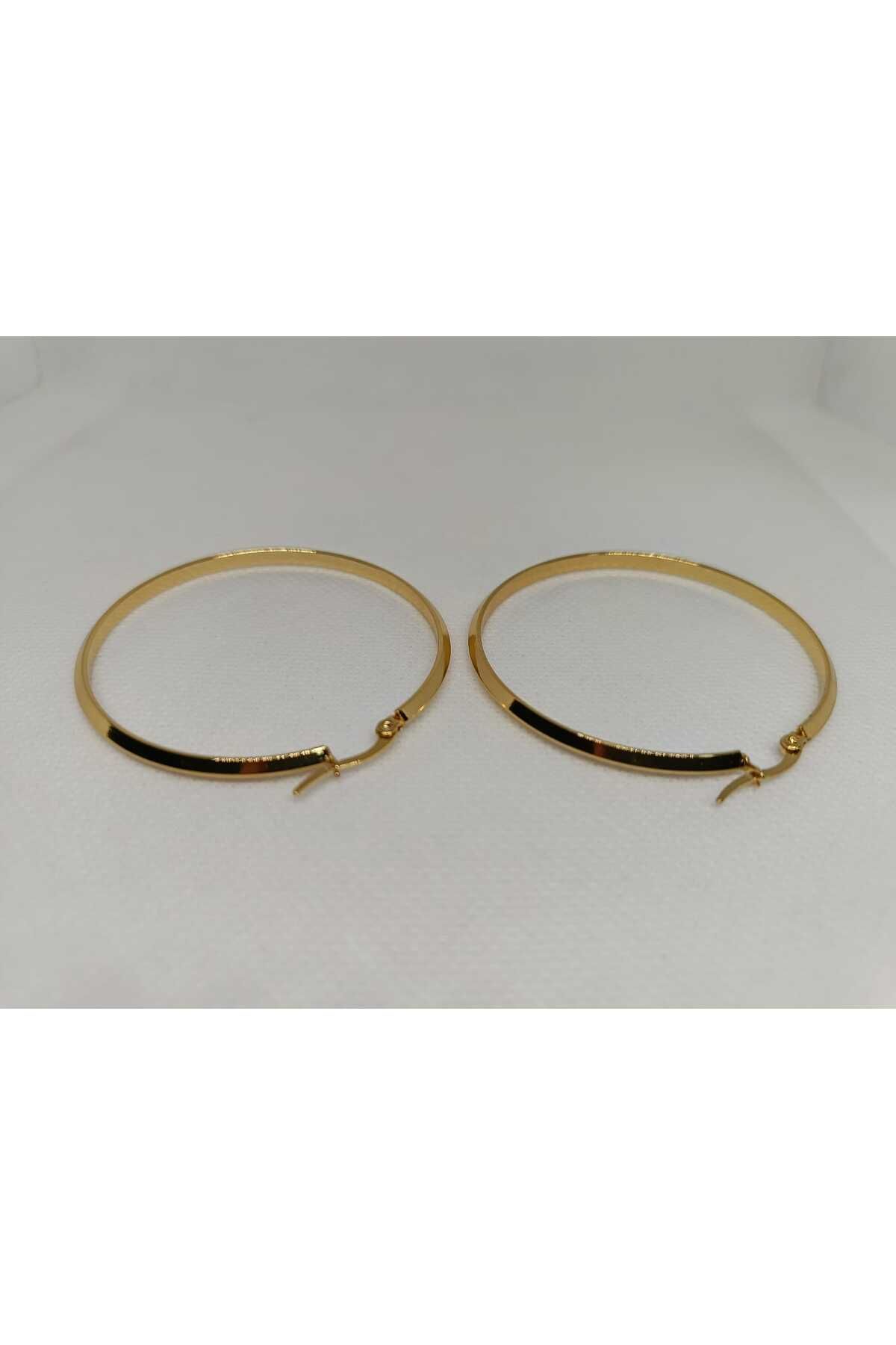 Store 316l Halka Paslanmaz Çelik Gold Küpe