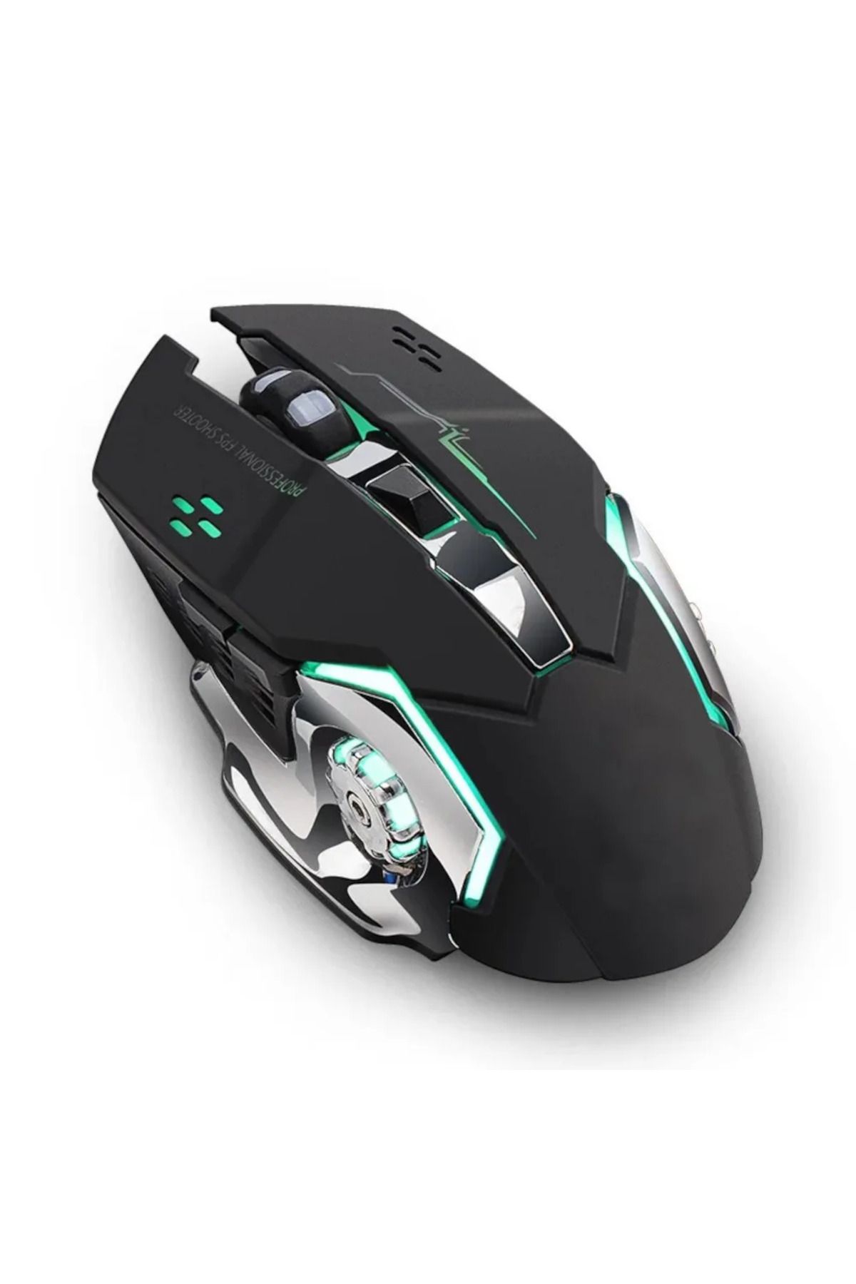ABYZ-Q13 Wireless Mouse - Silent Multi-Device 6 Programmable Buttons RGB, 2.4GHz DPI 1600 Ergonomic Black 2