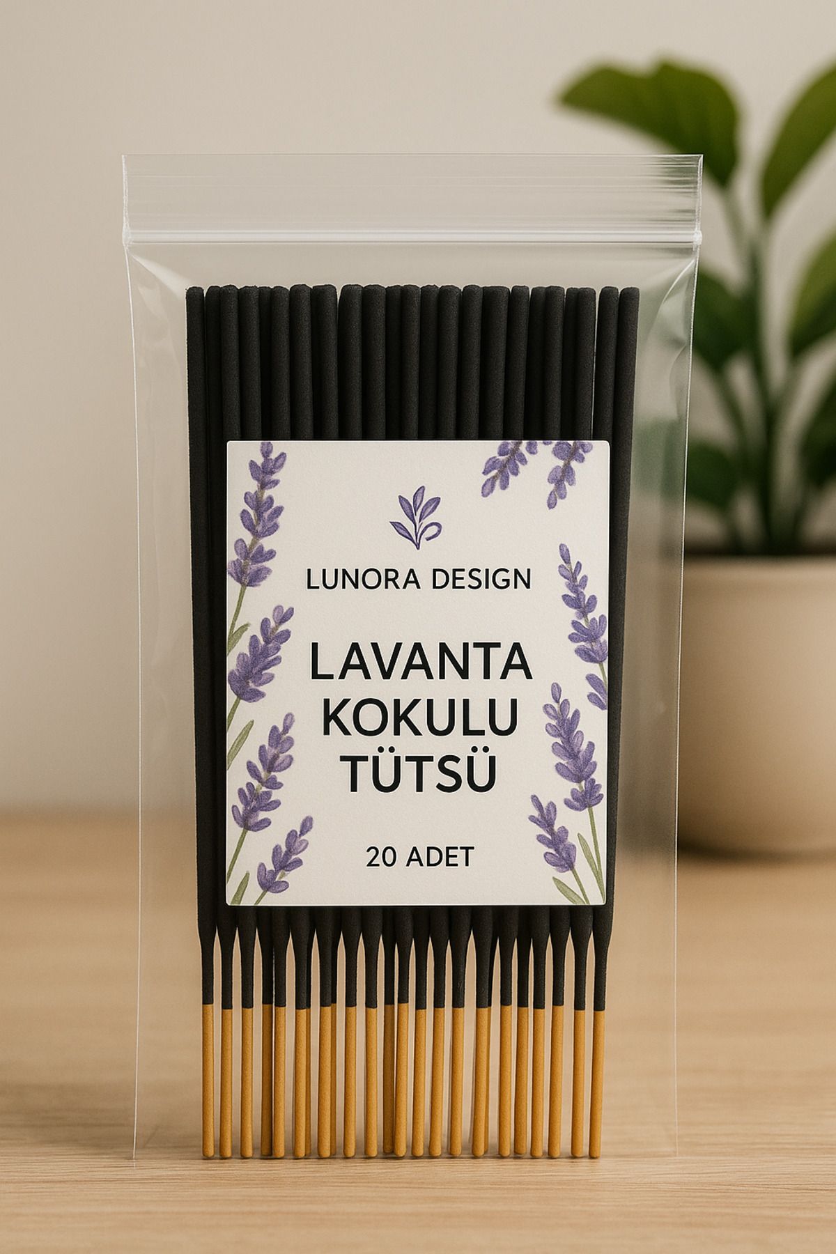 Lunora Design Lavanta Kokulu Tütsü 20'li – Doğal Aromaterapi Çubuk Tütsü | Lunora Design