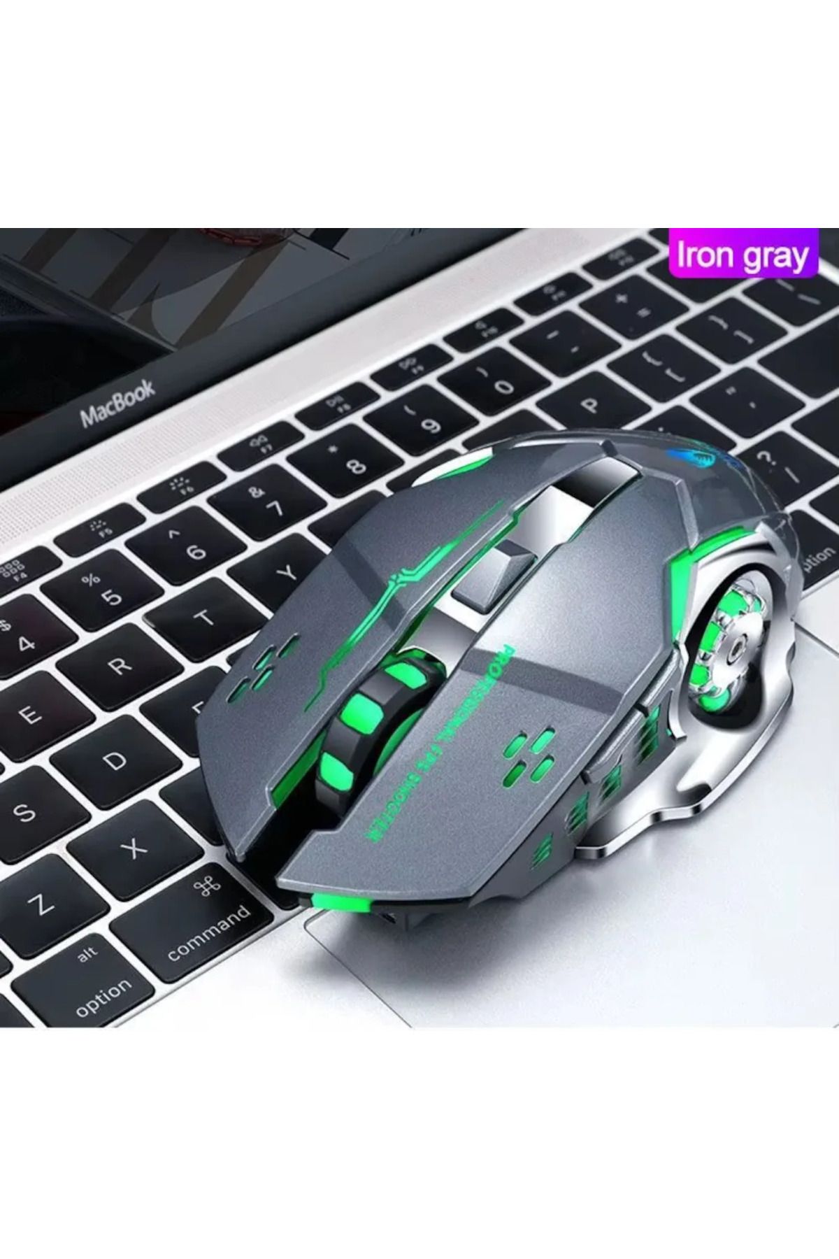 ABYZ-Q13 Wireless Mouse Silent Multi-Device 6 Programmable Buttons RGB 2.4GHz DPI 1600 Ergonomic Grey 5