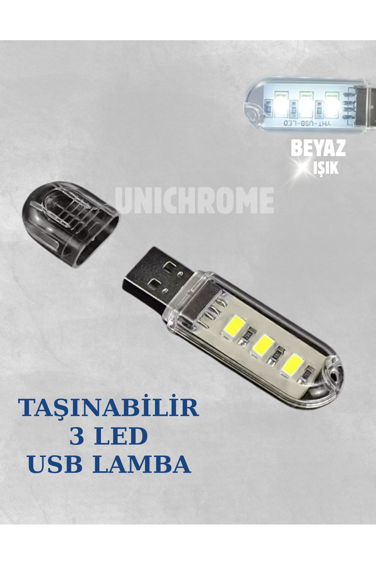 Folveit Taşınabilir Mini Usb Led Lamba 3 Led Beyaz 5730 Smd Kamp Stick Led