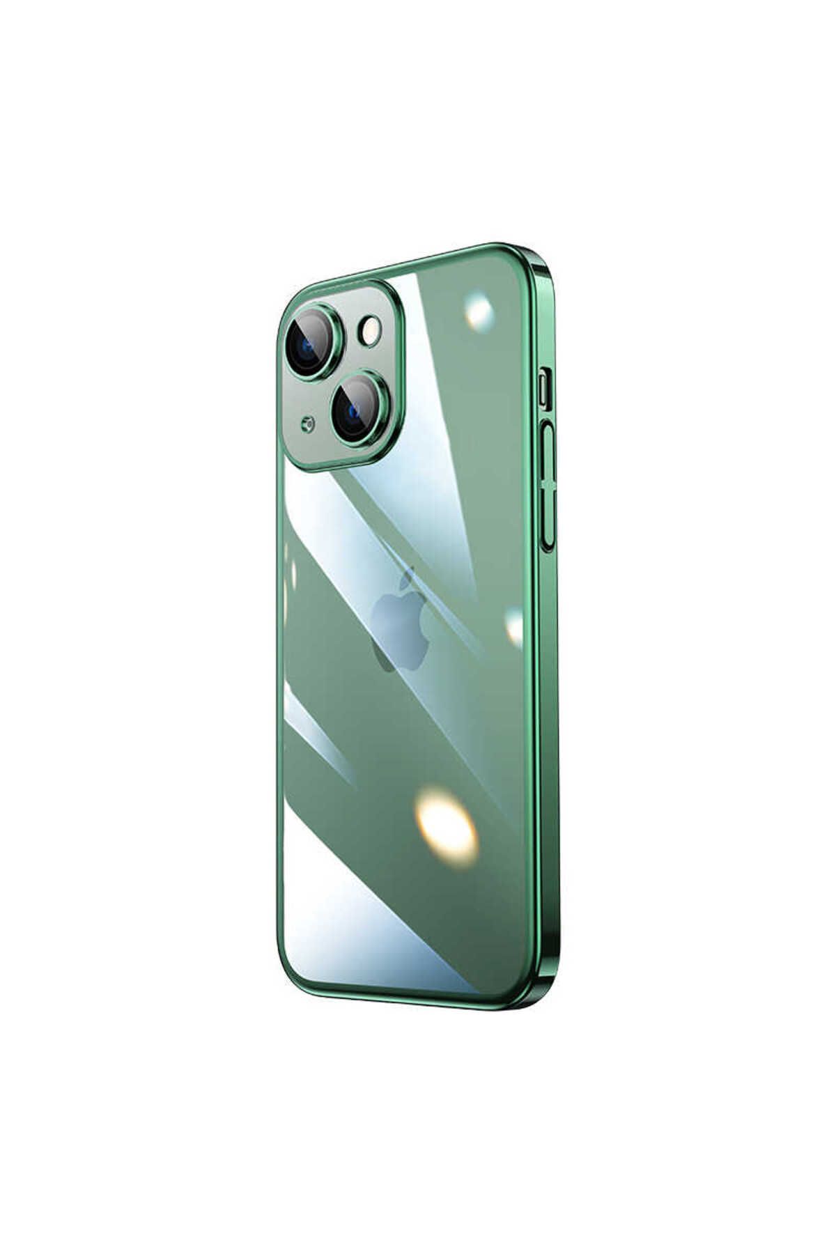 halkhouse İphone 14 Kılıf Sert PC Renkli Çerçeveli Şık Riksos Kapak