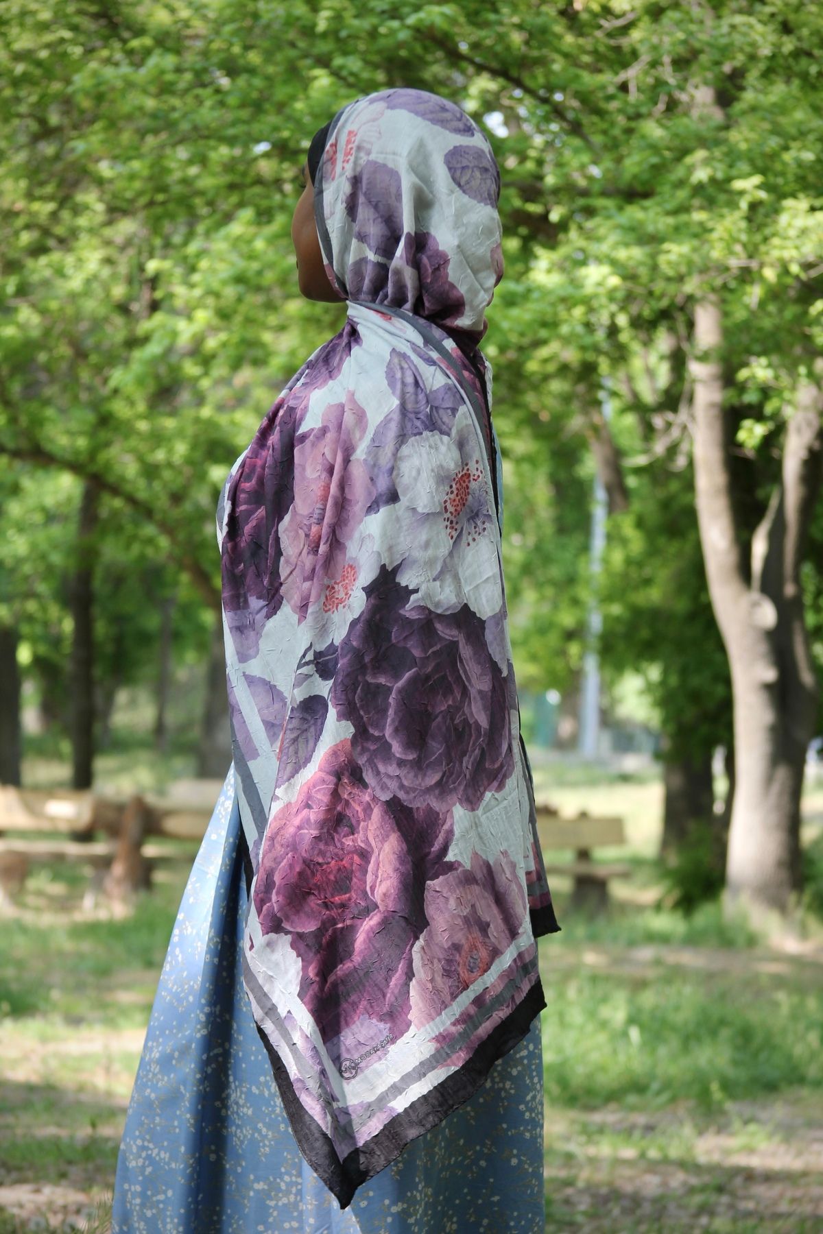 SARA SCARFS GÜL DESEN BAMBU ŞAL