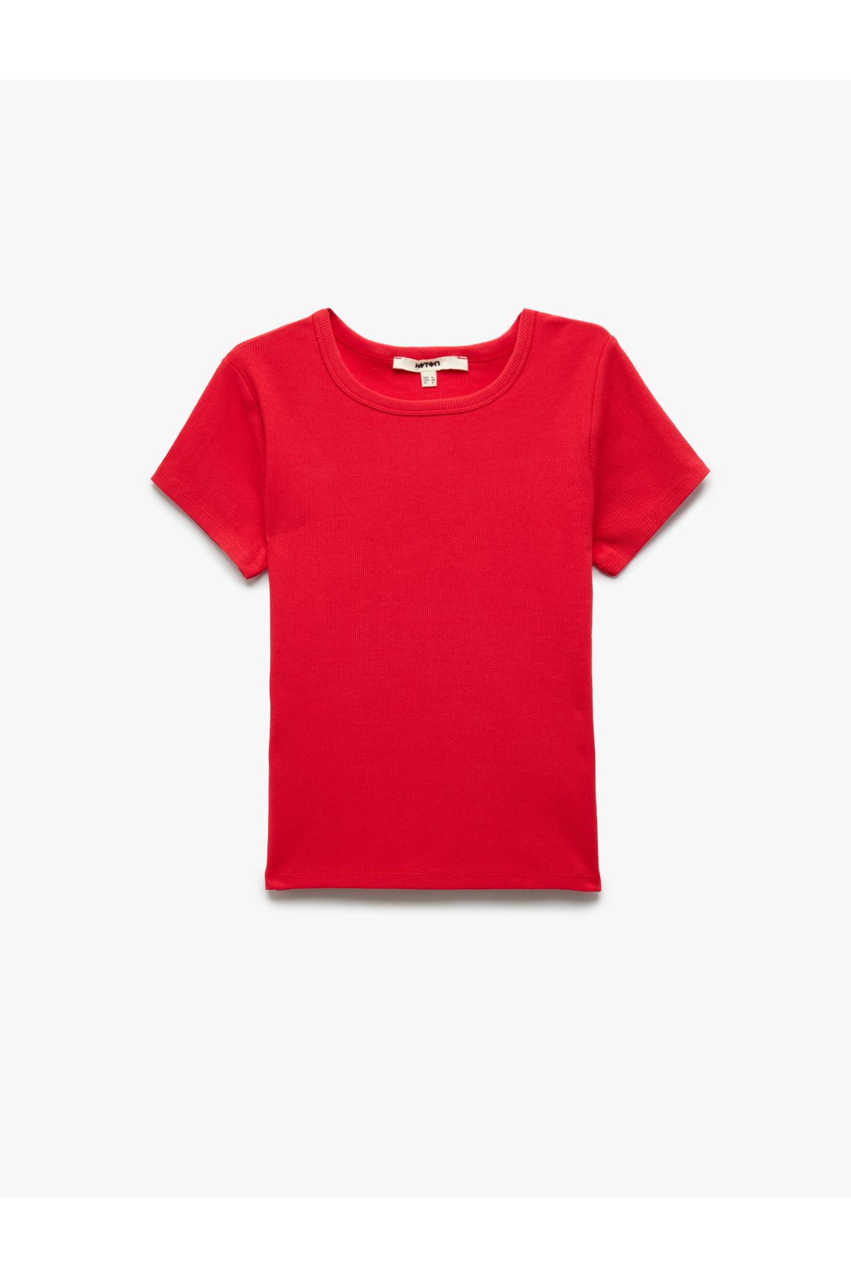 Koton Slim Fit Pamuklu Kısa Kollu Bisiklet Yaka Kadın Basic Tişört