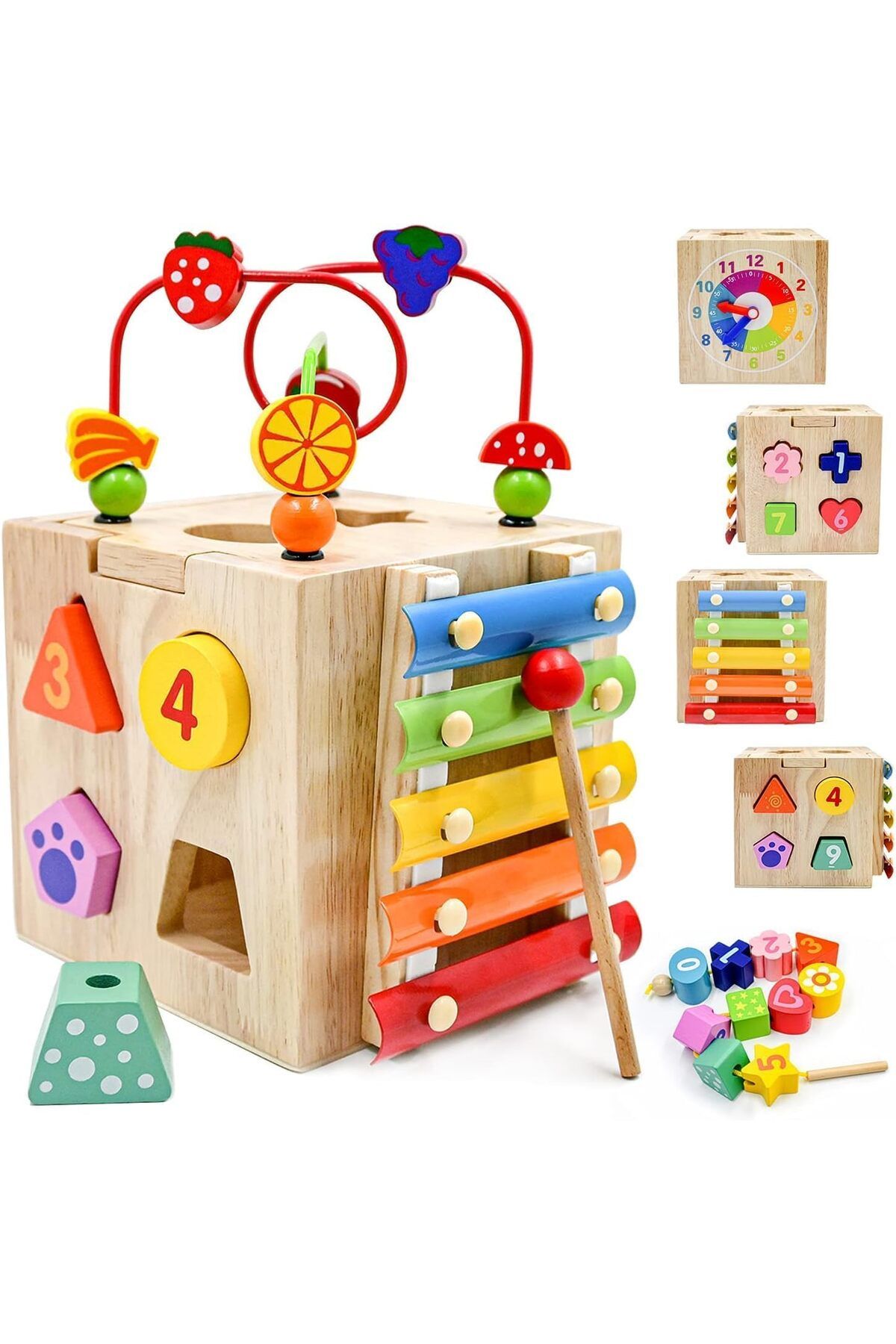 MUMPHYS Montessori Ahşap Eğitici Oyuncak, Yürümeye Başlayan Çocuklar İçin