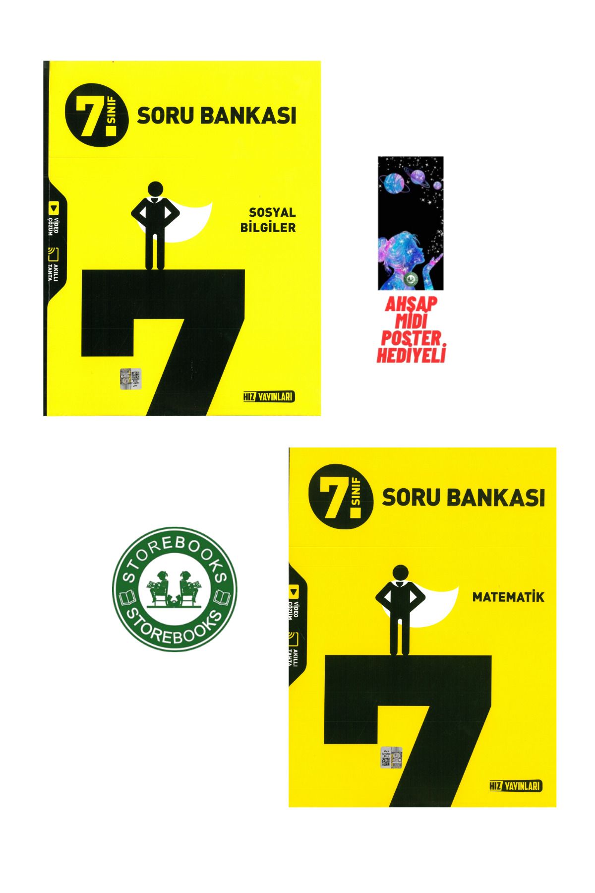 Hız Yayınları 7.Sınıf Hız Yayınları Sosyal + Matematik Soru Bankası Poster Hediyeli