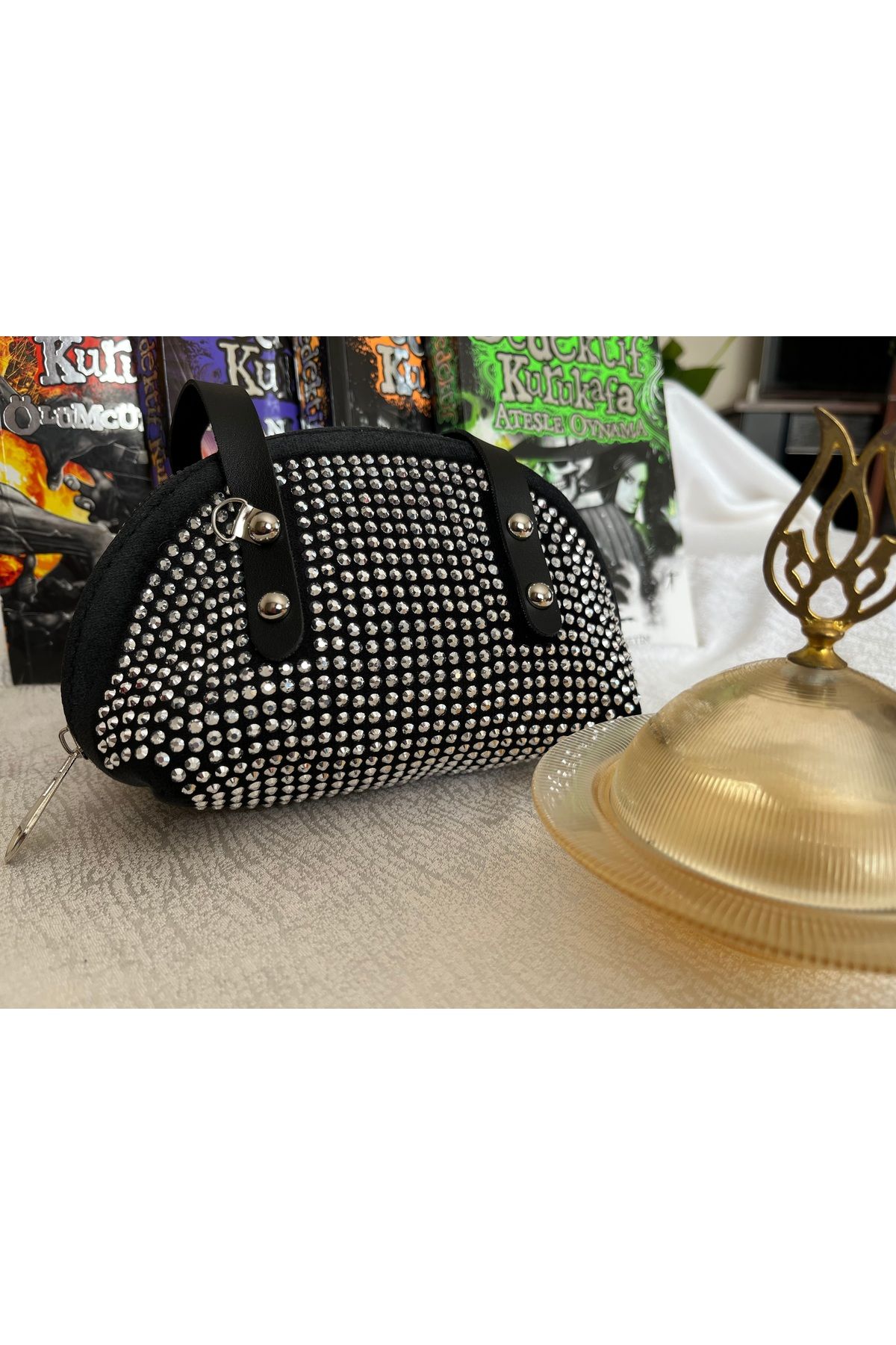 ByLora Shopping Askılı çapraz veye elde taşımalı taşlı mini çanta