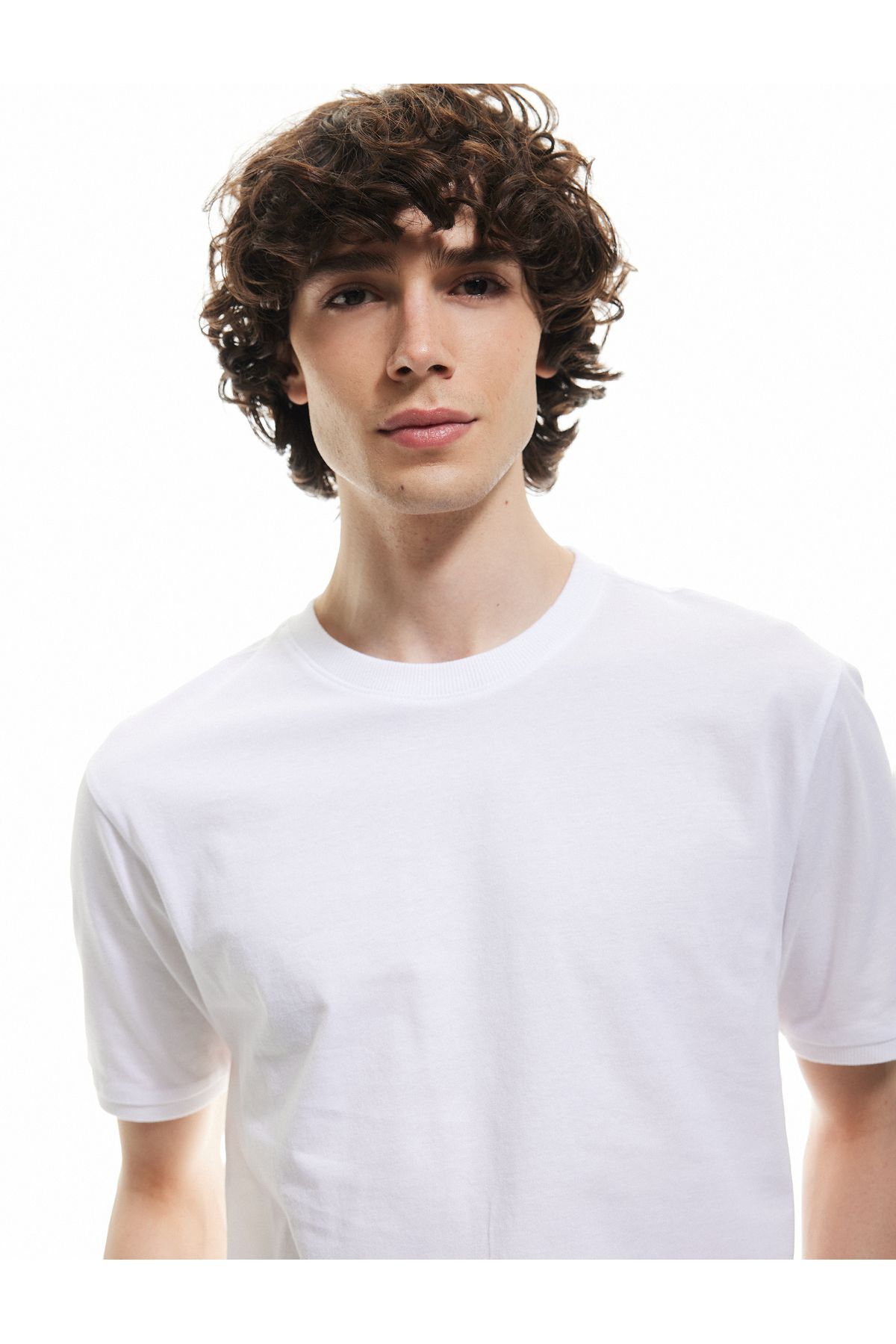 Koton Kısa Kollu Bisiklet Yaka Pamuklu Slim Fit Erkek Basic Tişört