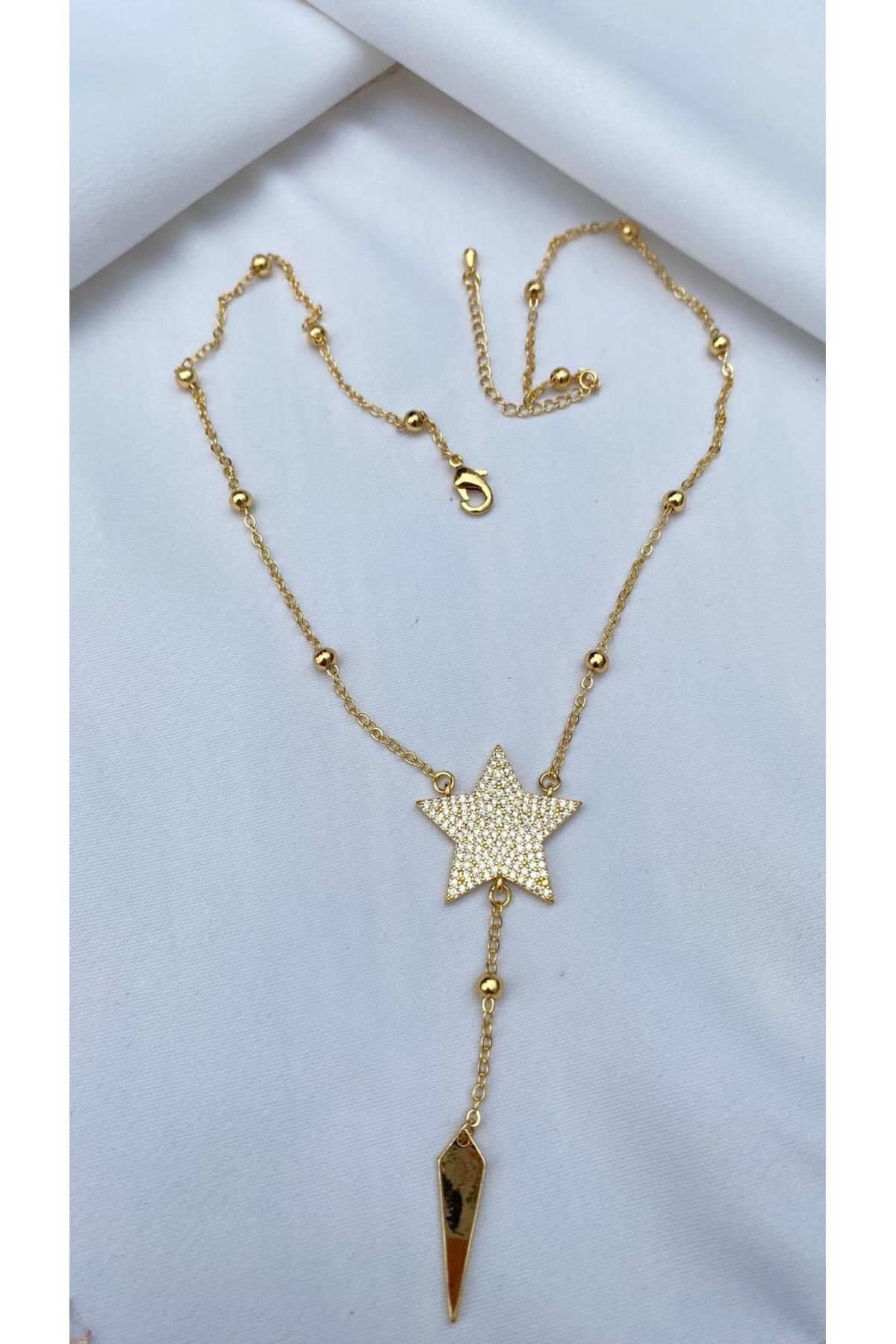 Butik Yıldızlı Çelik Kolye