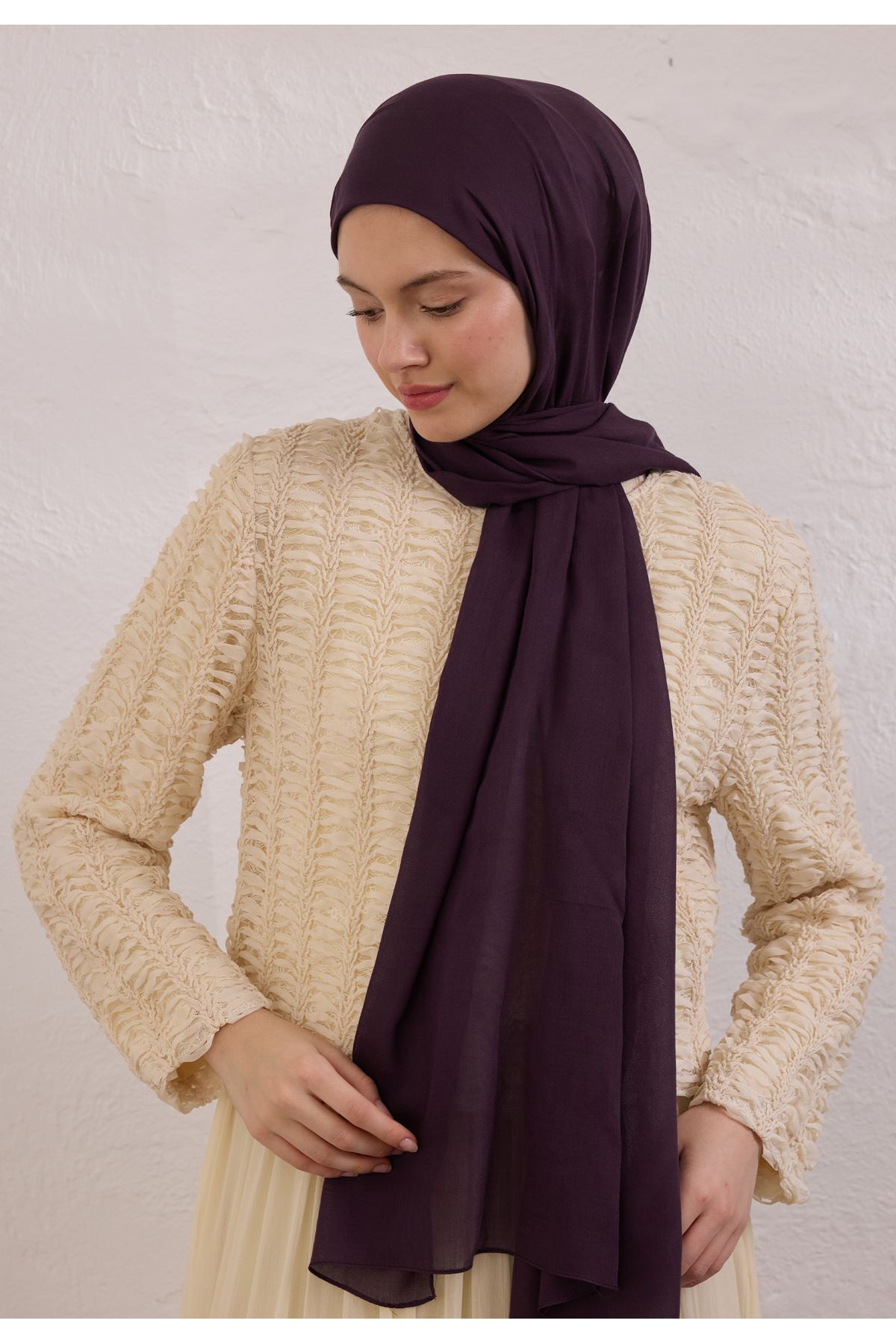 Fresh SOFT VİSKON ŞAL PATLICAN MORU