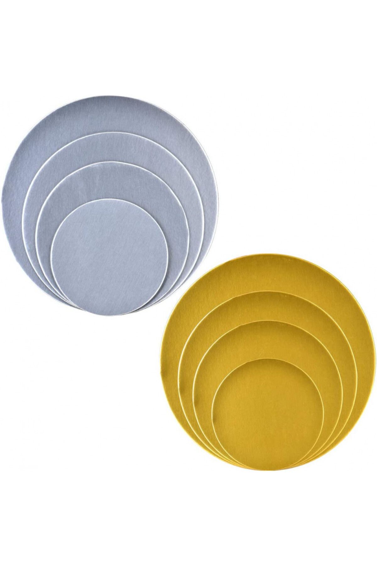 Queta Set De 8 Farfurii Pentru Tort Queta, Carton, Auriu/argintiu, 16/21/25/30 Cm - One Size
