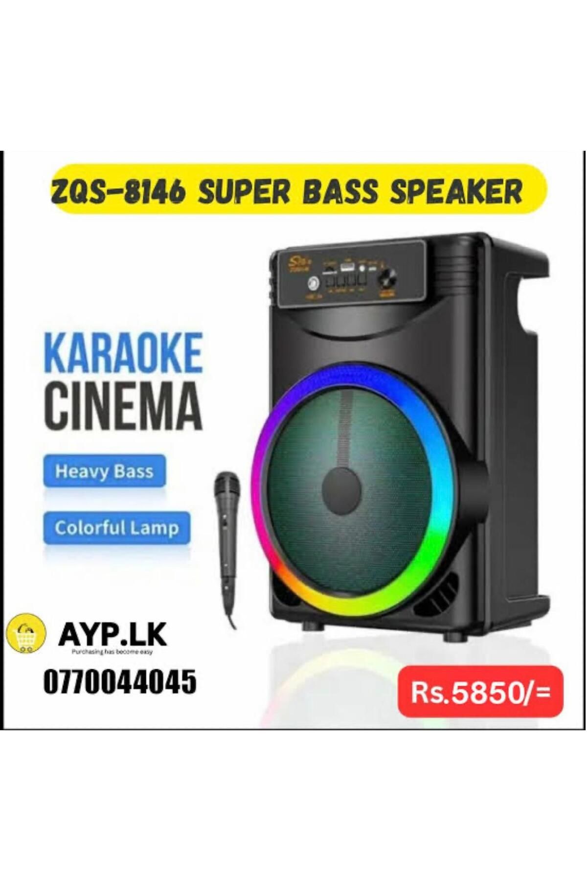 Ld Teknoloji ZQS-8146 Taşınabilir Hoparlör Kablosuz En iyi Bluetooth Mikrofonlu Karaoke