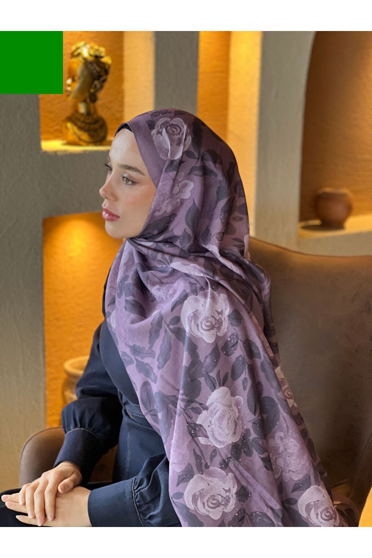 Modakaşmir Verd Desen Lina Şal