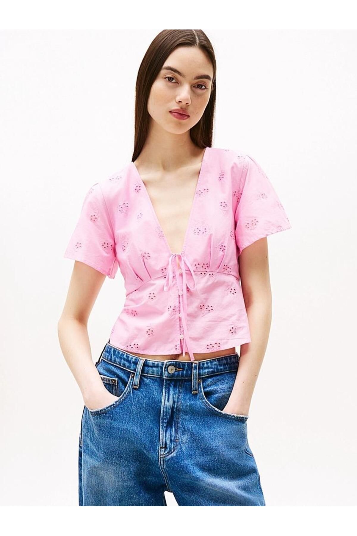Tommy Hilfiger TJW TIE FRONT BRODERIE BLOUSE