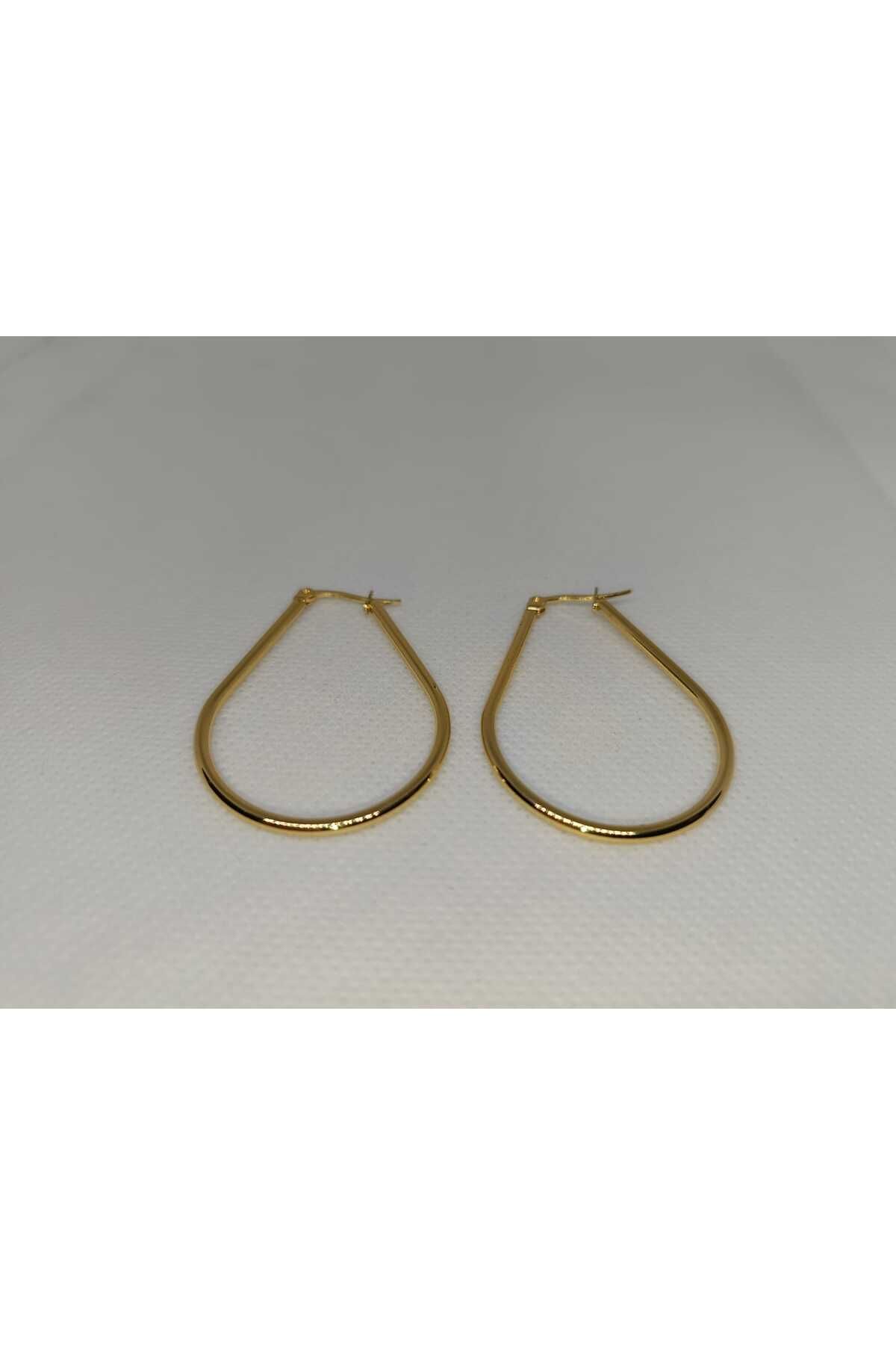 Store 316L Damla Şekilli Paslanmaz Çelik Gold Küpe