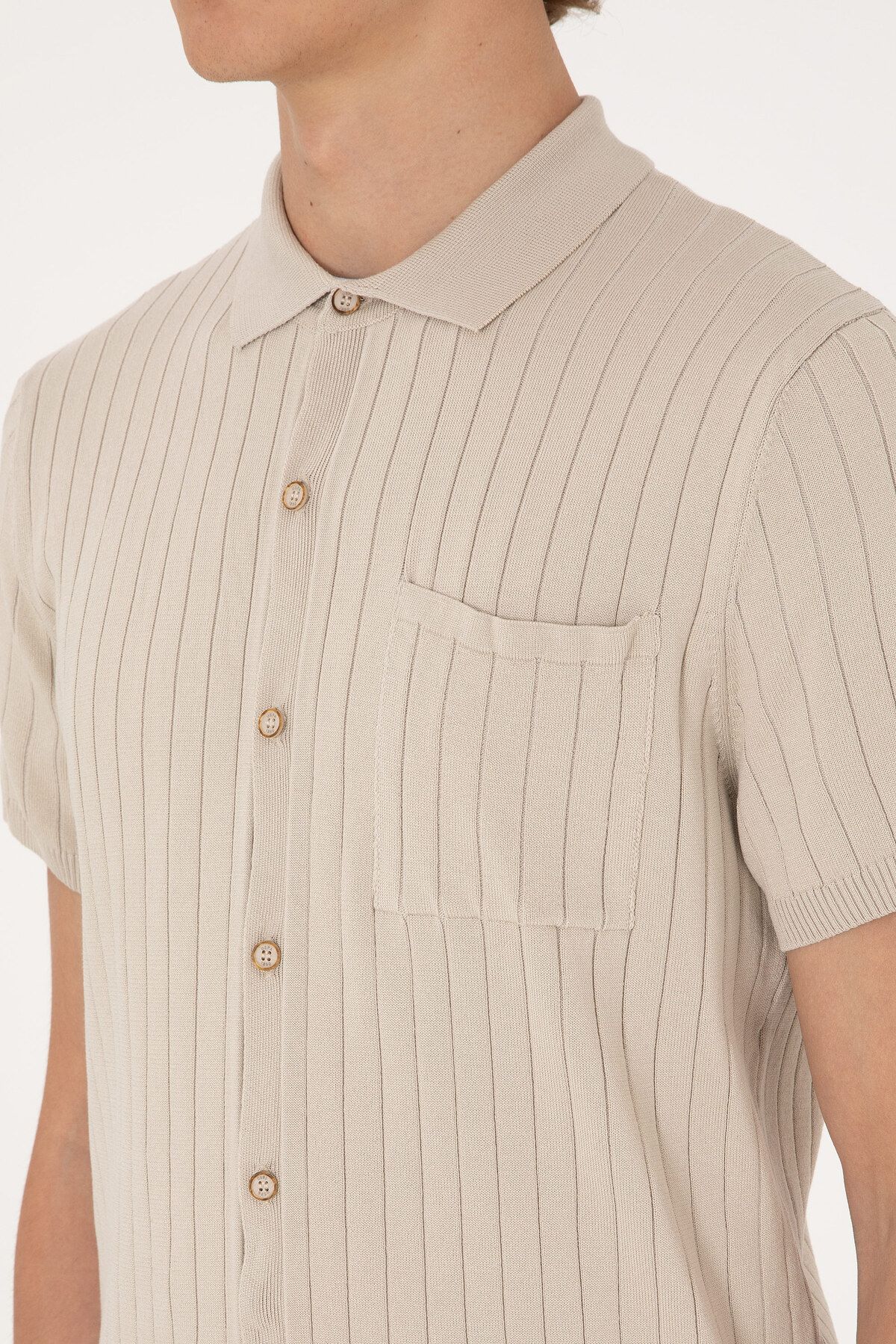 U.S. Polo Assn.-Men's Slim Fit Stone Button Knitwear T-Shirt 50299360-Vr049 7