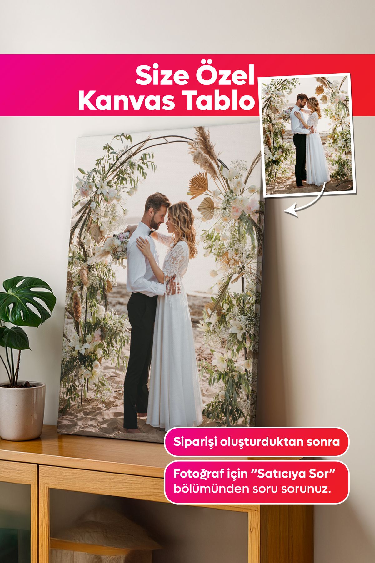 Dekopix Kişiye Özel Fotoğraflı Premium Kanvas Tablo - 50x70cm