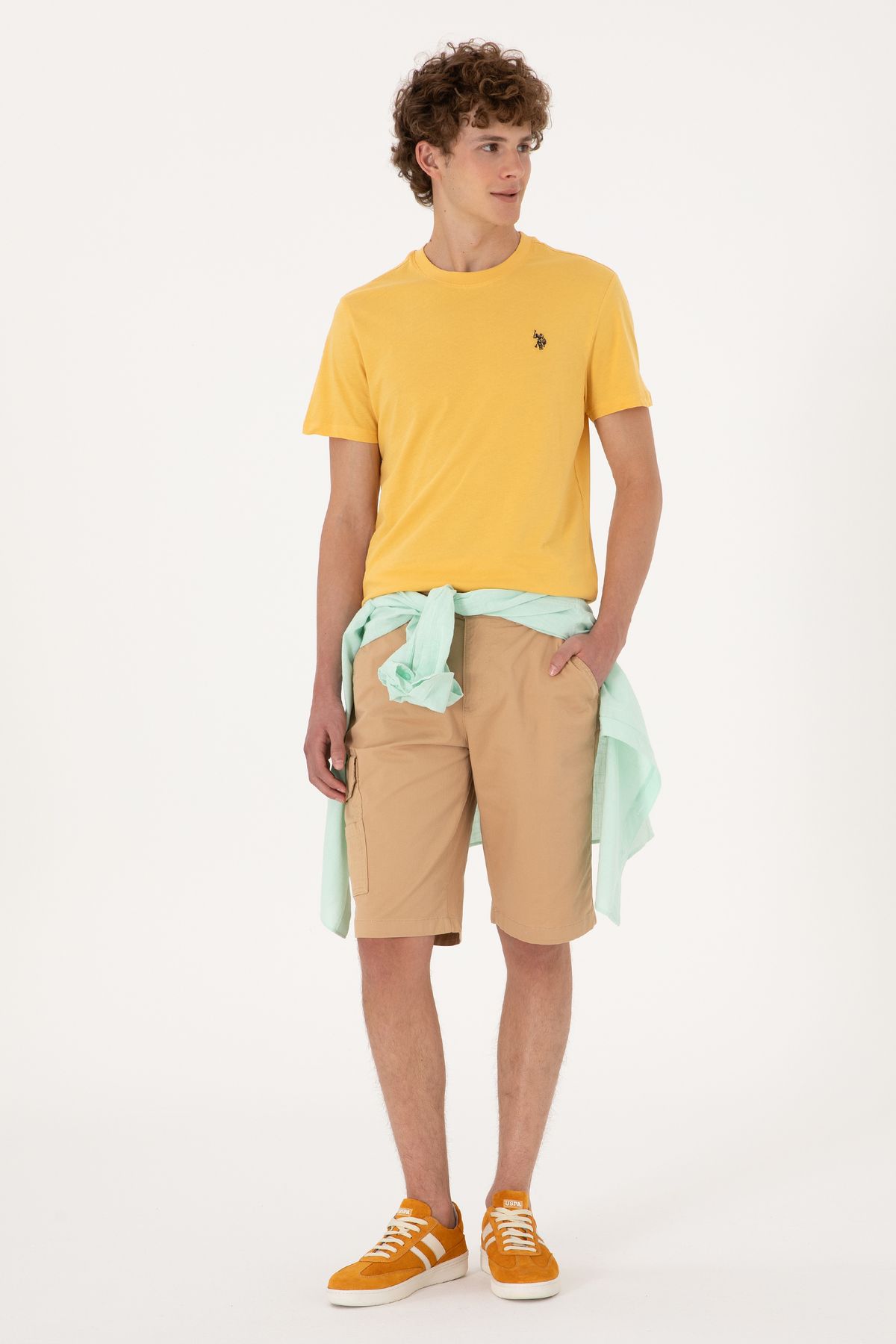 U.S. Polo Assn. Erkek Camel Dokuma Şort 50300424-VR015