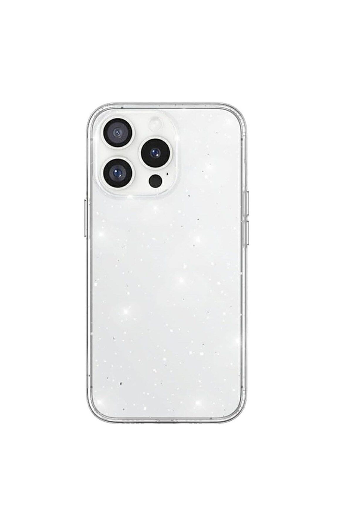 TEKNO İSTANBUL İPhone 16 Pro Max ile Uyumlu Simli Kılıf (Şeffaf Kılıf)