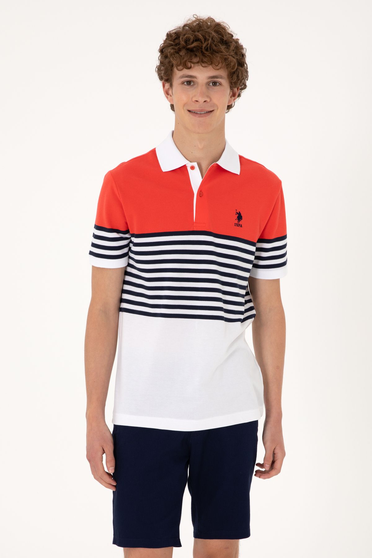 U.S. Polo Assn. Erkek Regular Fit Polo Yaka Kırmızı Tişört 50300063-VR213