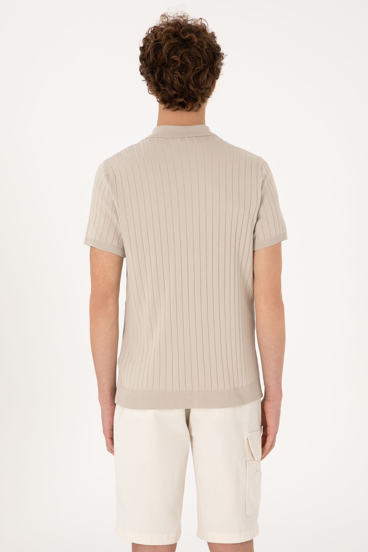 U.S. Polo Assn.-Men's Slim Fit Stone Button Knitwear T-Shirt 50299360-Vr049 5