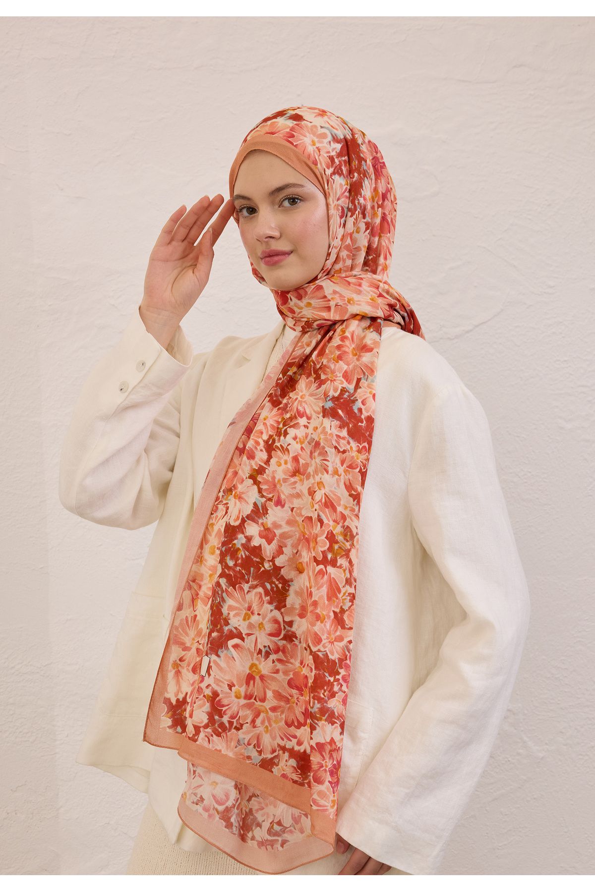 Fresh CHERRY BLOSSOM DESEN RAMİ ŞAL ŞEFTALI